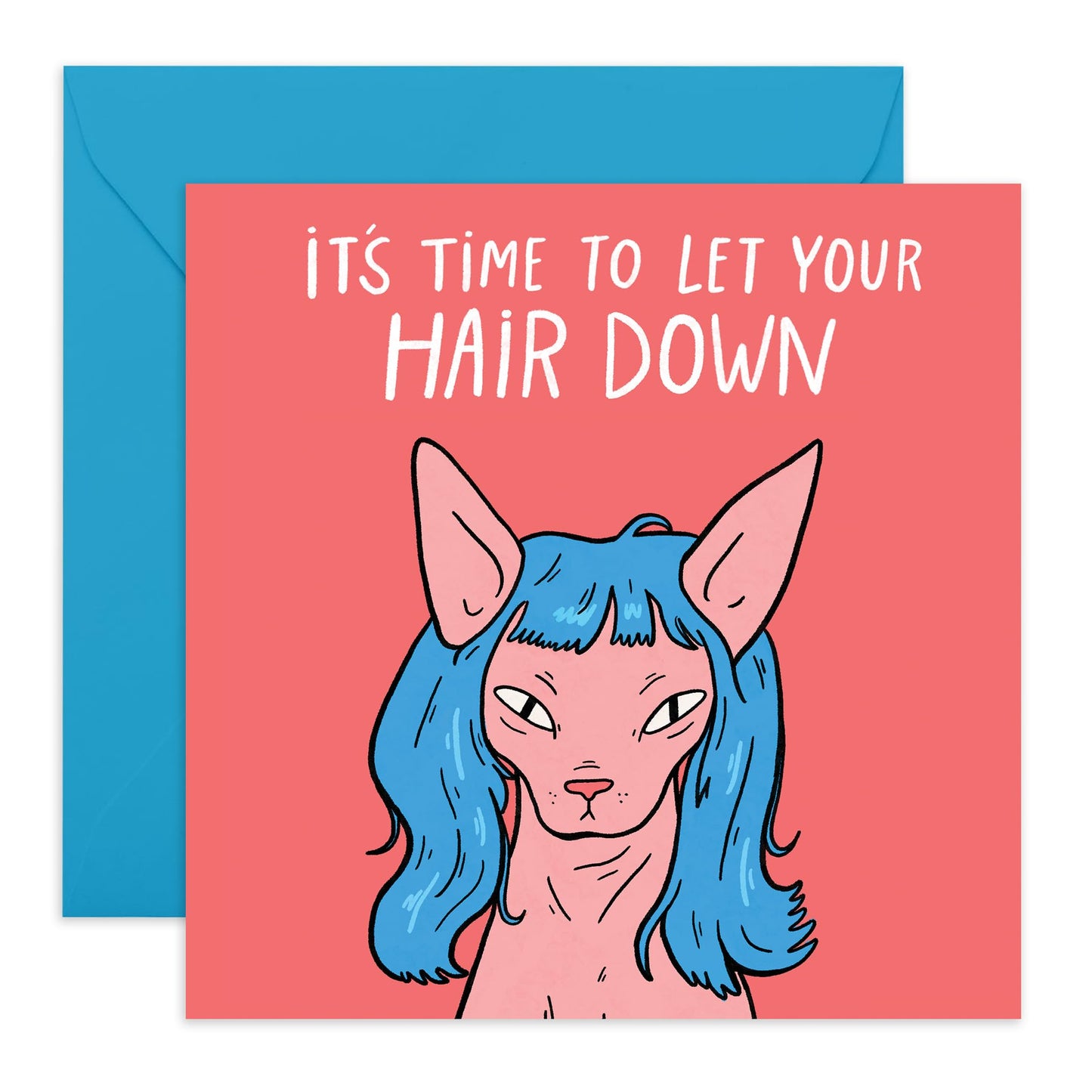 Funny Greeting Card - 'WIGGED CAT' - Perfect for Adding a Hilarious and Lighthearted Touch to Any Occasion - Ideal for Him, Her, Friends, Family, Colleagues - Comes With Stickers By Central 23