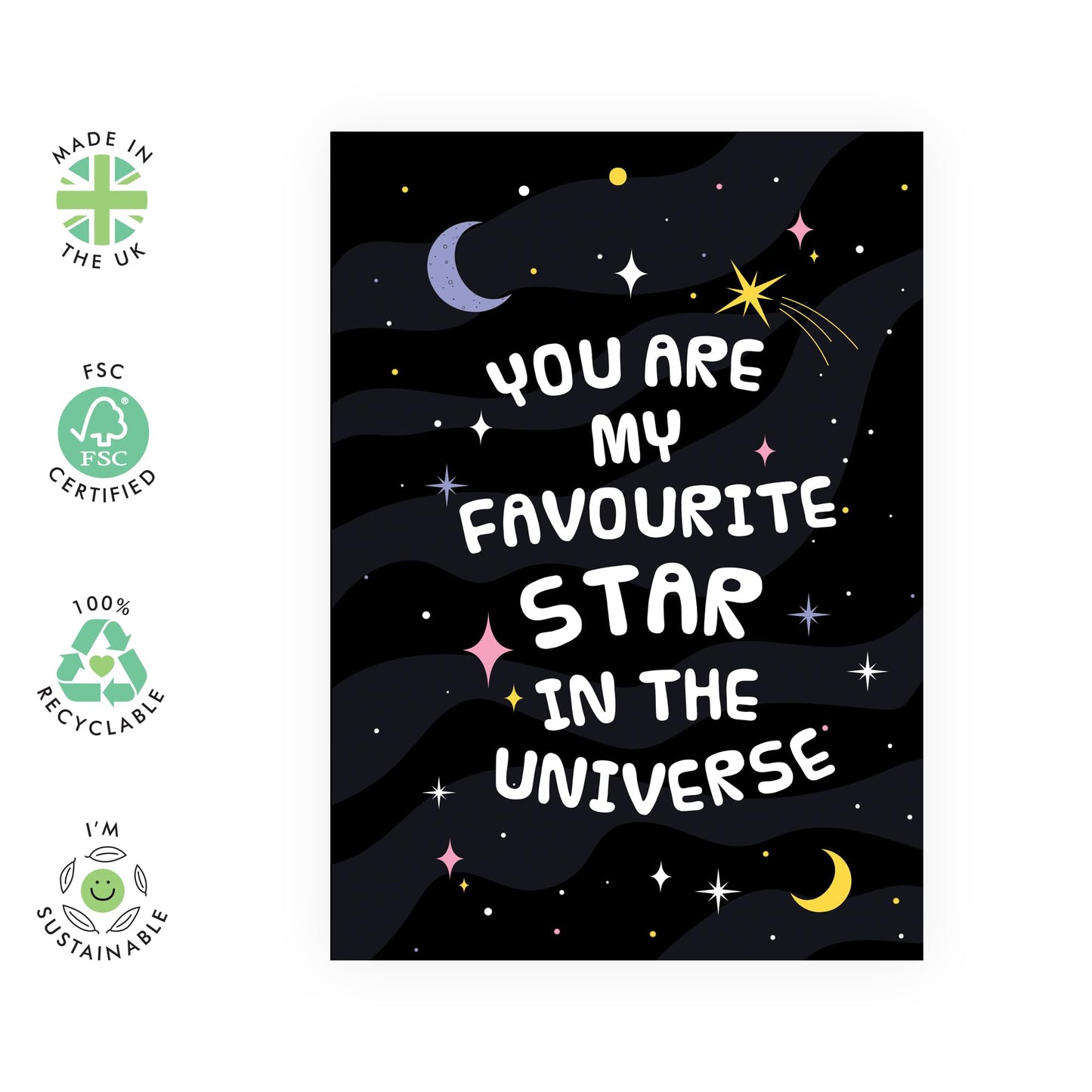 Anniversary Card Couple - Favourite Star - Valentines Day Card Girlfriend Boyfriend - Gift For Fiance - Love Cards For Him Her - Husband Wife - Comes With Stickers By Central 23