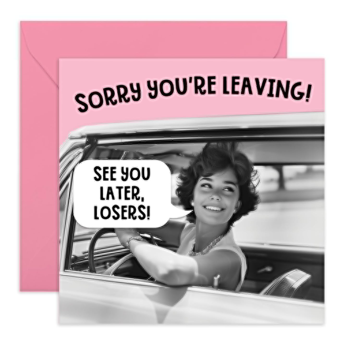 Farewell Greeting Card - 'SORRY YOU'RE LEAVING' - Perfect for Saying Goodbye with a Touch of Playful and Fun Design - Ideal for Friends, Family, and Colleagues - Comes With Stickers By Central 23