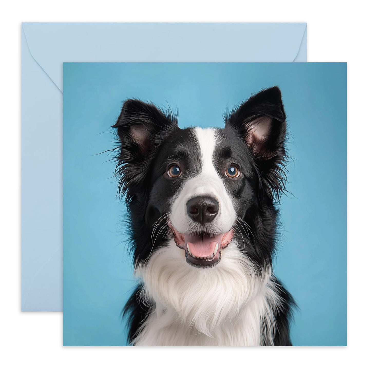 Border Collie Dog Happy Birthday Card – Gifts for Dog Loves, Pet Owners, Fur Dad Mum, Friends, Brother, Sister, Colleagues, Neighbours, Mates, Buddy, Pal, Him, Her - Smiling - Comes with Fun Stickers