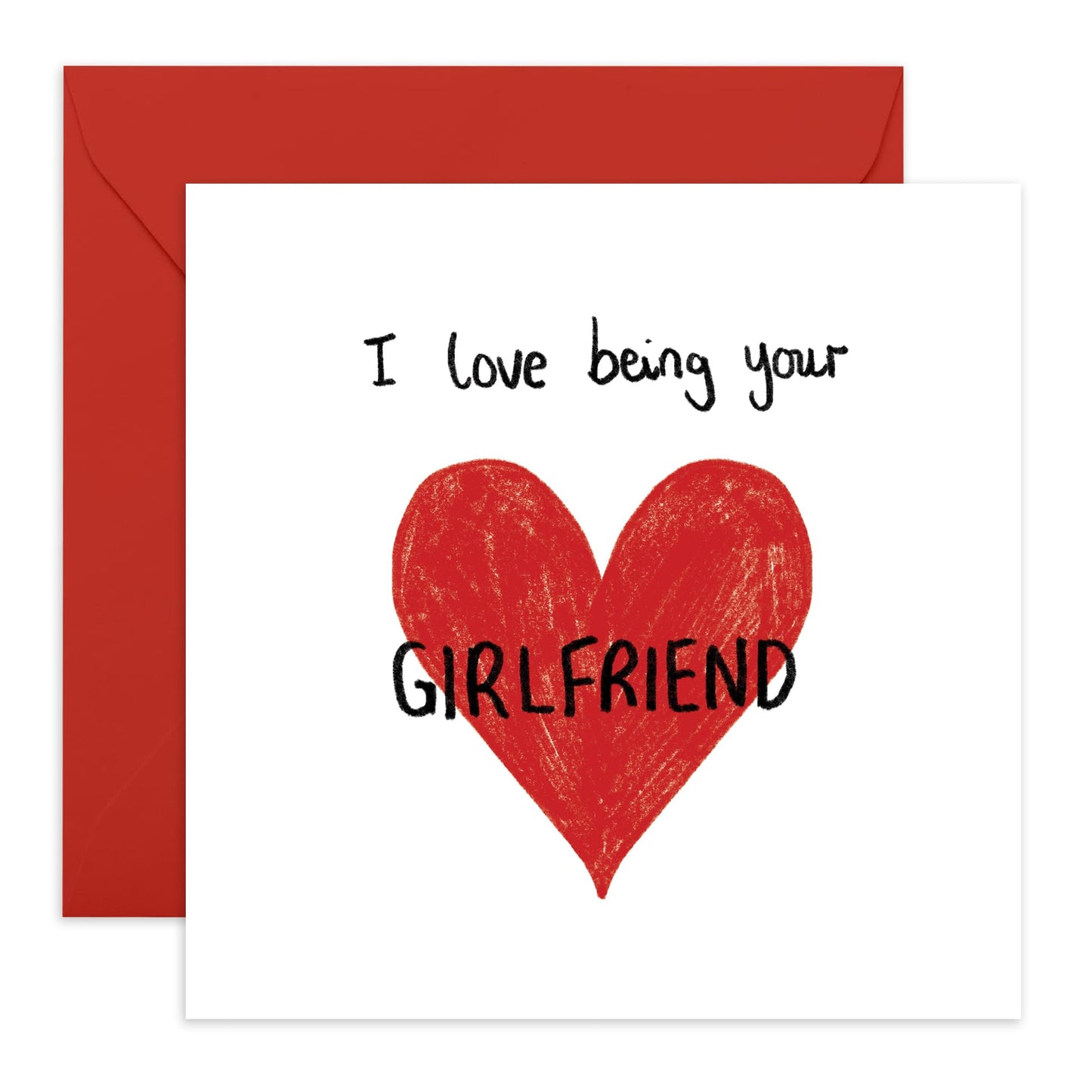 Greeting Card - 'LOVE BEING YOUR GIRLFRIEND' - Perfect for Celebrating Your Special Relationship - Ideal for Showing Appreciation and Affection to Your Partner - Comes With Stickers By Central 23