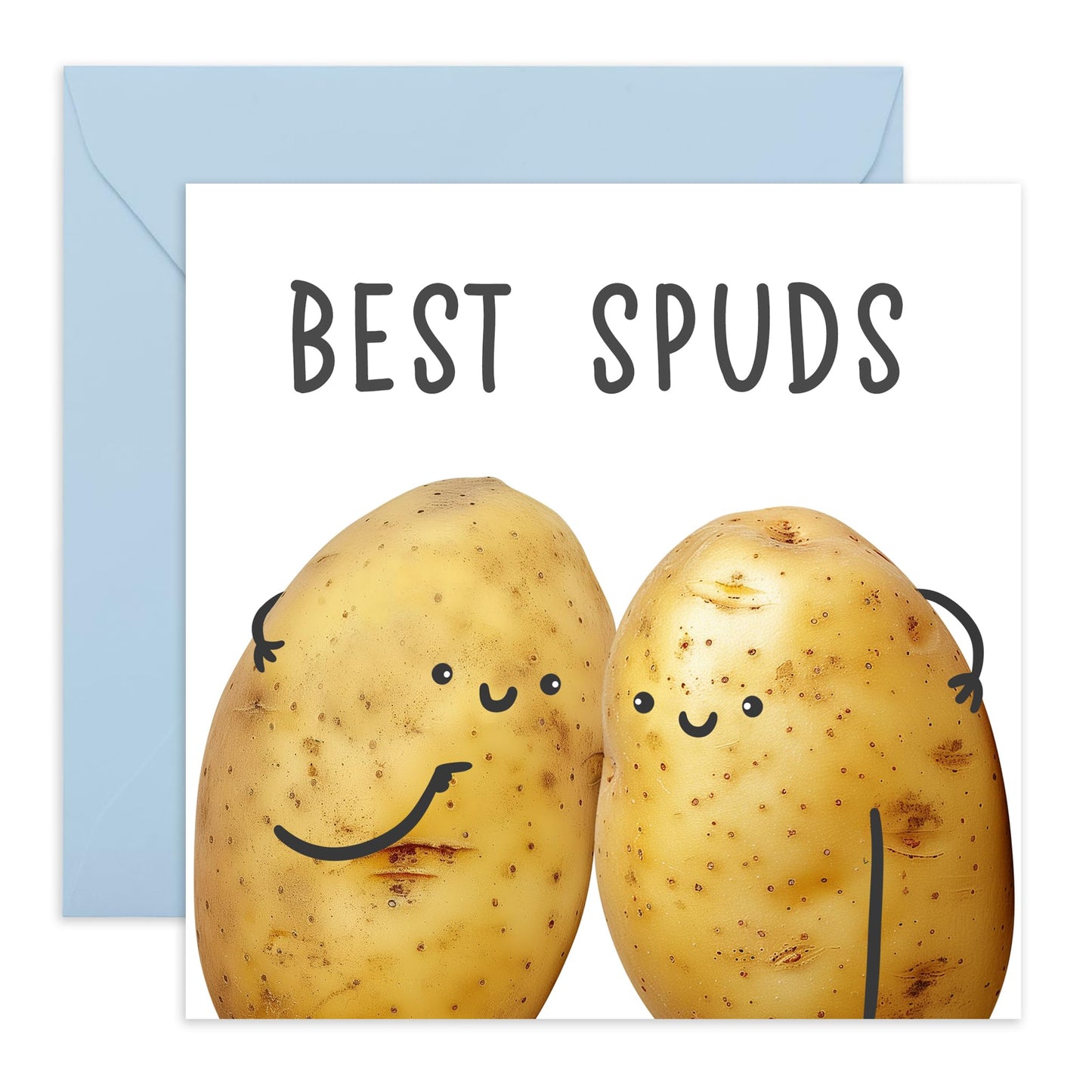 Best Friend Birthday Card - Best Spuds - Potato Pun - Humorous Birthday Cards For Men And Women - Friendship Gifts For Him Her - Friends Birthday Card - Comes With Stickers - By Central 23