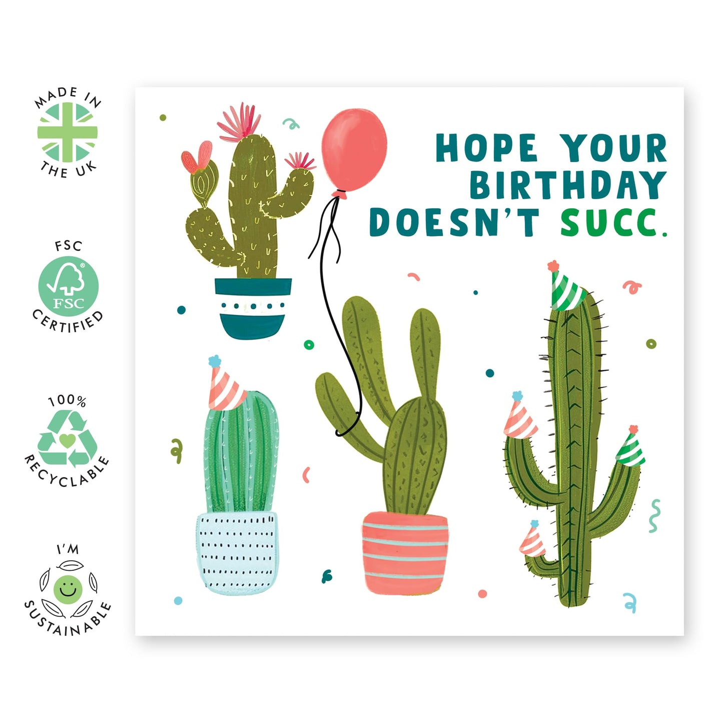 Greeting Card For Him Her - Hope Your Birthday Doesn't Succ - Men Women Birthday Card - Greeting Card For Adult - Him Her Birthday Greeting Card - From Friend Bff - Comes With Stickers By Central 23