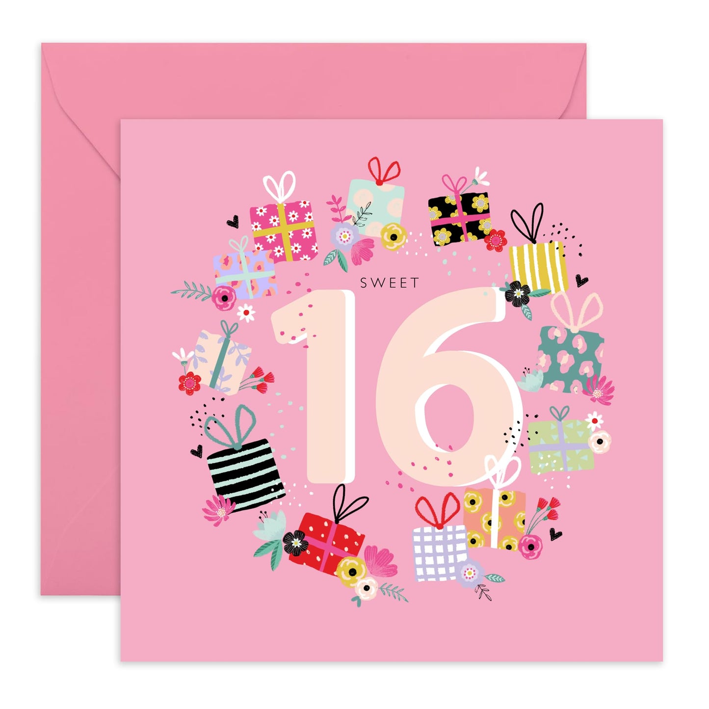 Sixteen Birthday Cards For Kids - Sweet 16 Birthday Presents - Girl Birthday Card 16th Year Old - Bday Card - Happy Birthday Card For Daughter Granddaughter Niece - Comes With Stickers By Central 23