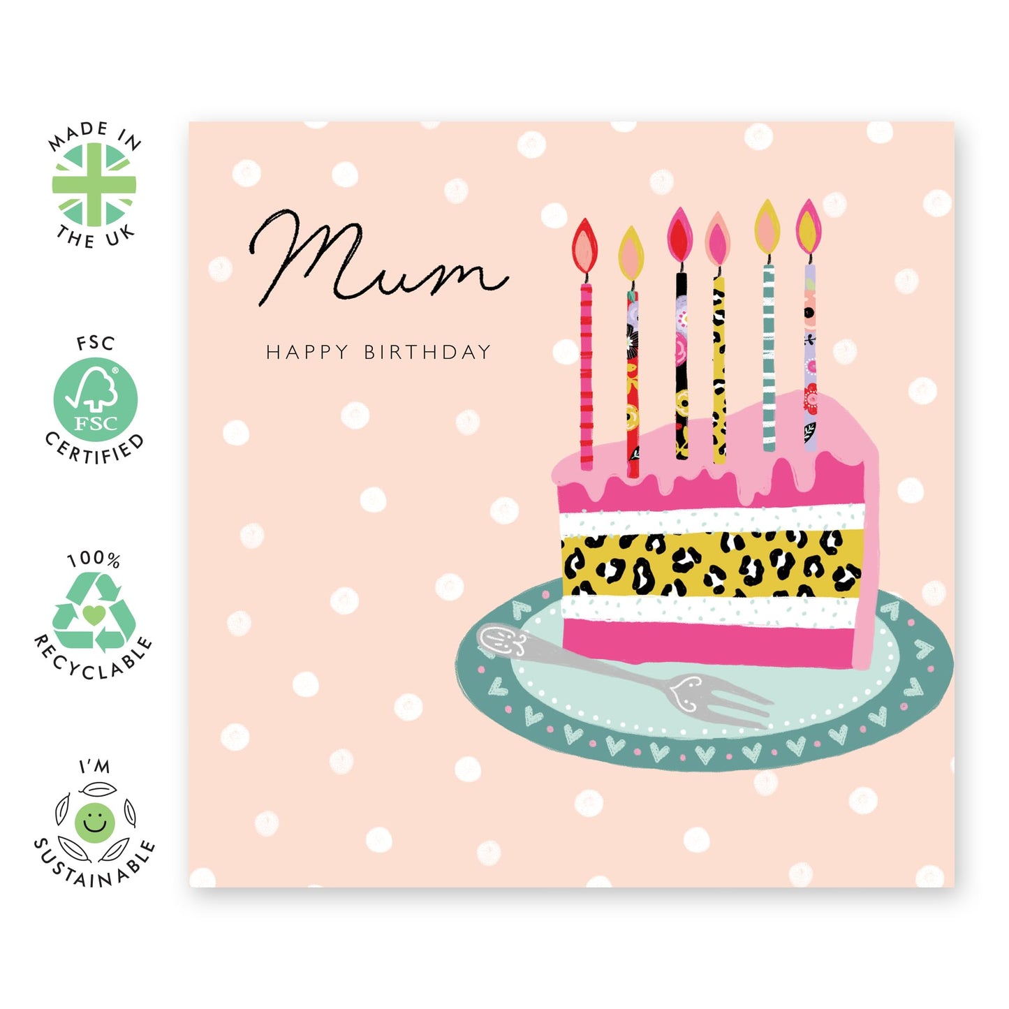 Birthday Card For Mummy - Mum Birthday Cake - Greeting Cards For Mum - Birthday Card For Mother From Son Daughter - Pretty Greeting Cards For Her - Comes With Fun Stickers - By Central 23