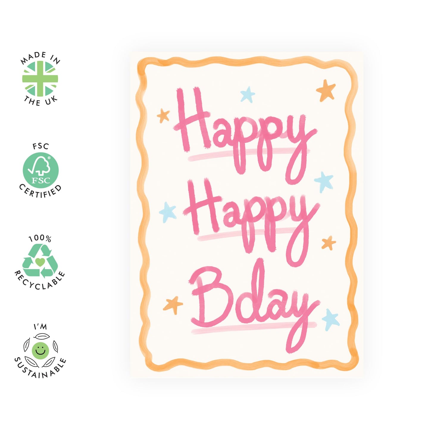 Wishes & Birthday Card - 'Birthday Wishes Stripes' - Gifts for Ladies, Girls,Besties, Best Friends, BFF, Co-workers, Colleagues, Her - Make A Wish - Comes with Fun Stickers
