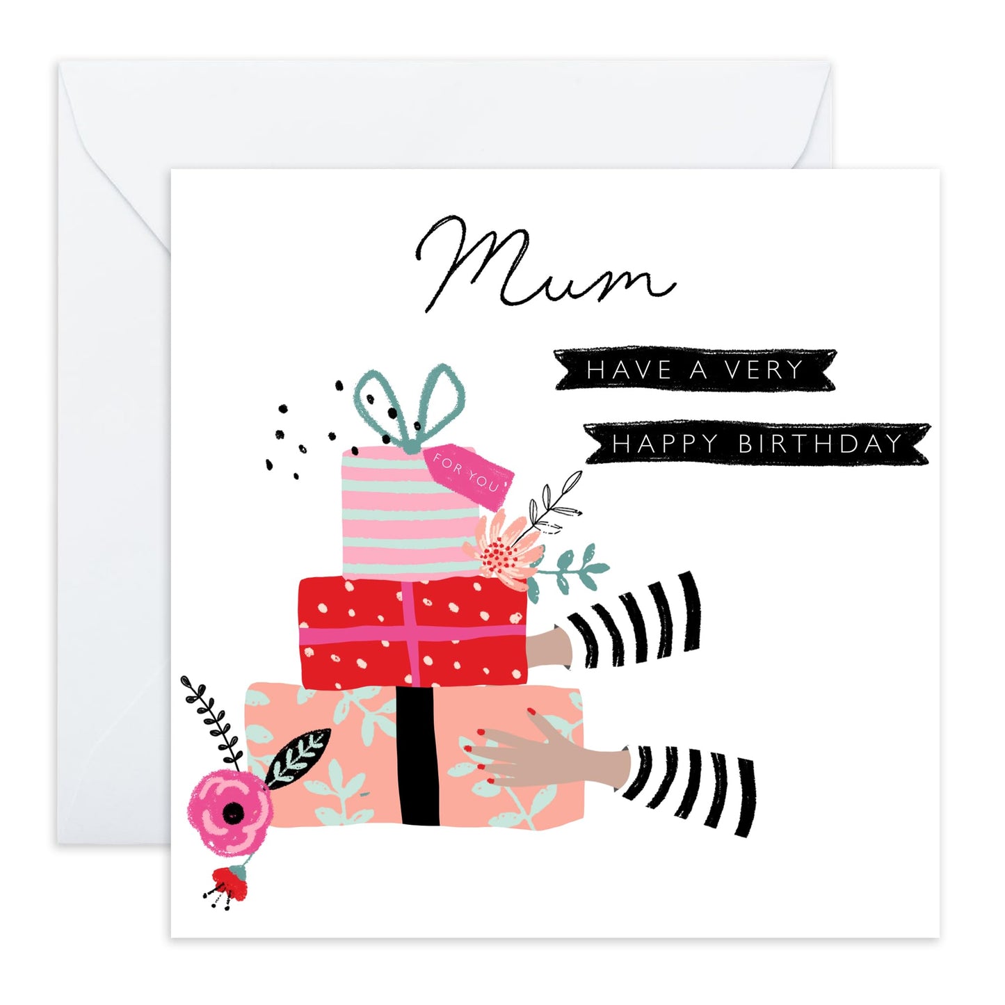 Birthday Card For Mum - Mum Very Happy Birthday Presents - Greeting Cards For Mum - Bday Greeting Card For Mummy - Birthday Card For Mother From Son Daughter - Comes With Fun Stickers - By Central 23