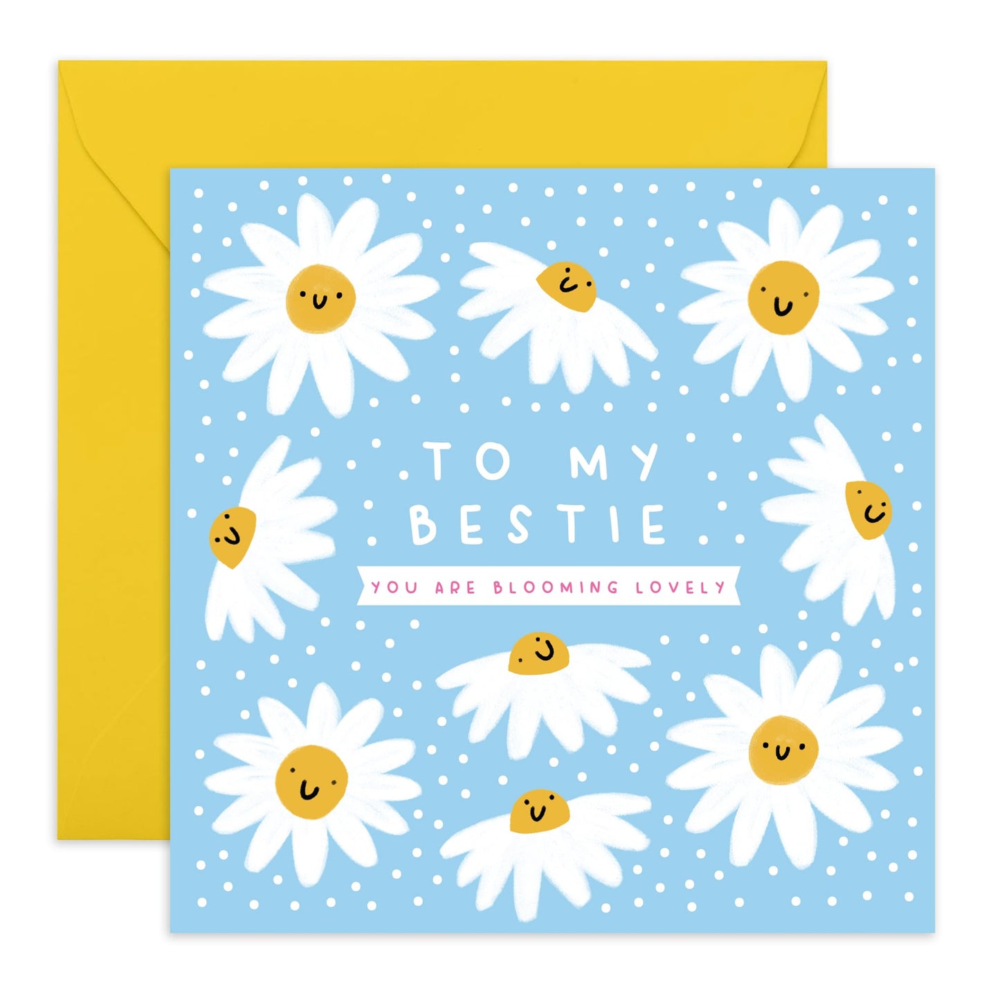 Flowers Birthday Card - 'Bestie Blooming Lovely' - Gifts for Friends, Besties, BFF, Girlfriends, Sister, Sis, Co-workers, Colleagues, Girls, Ladies, Women - Floral - Comes with Fun Stickers