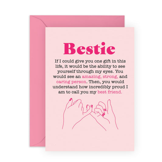 Greeting Card - 'BESTIE GIFT' - Perfect for Celebrating Your Best Friend with a Thoughtful Touch - Ideal for Friends, BFFs, and Anyone Who Loves a Heartfelt Note - Comes with Stickers By Central 23