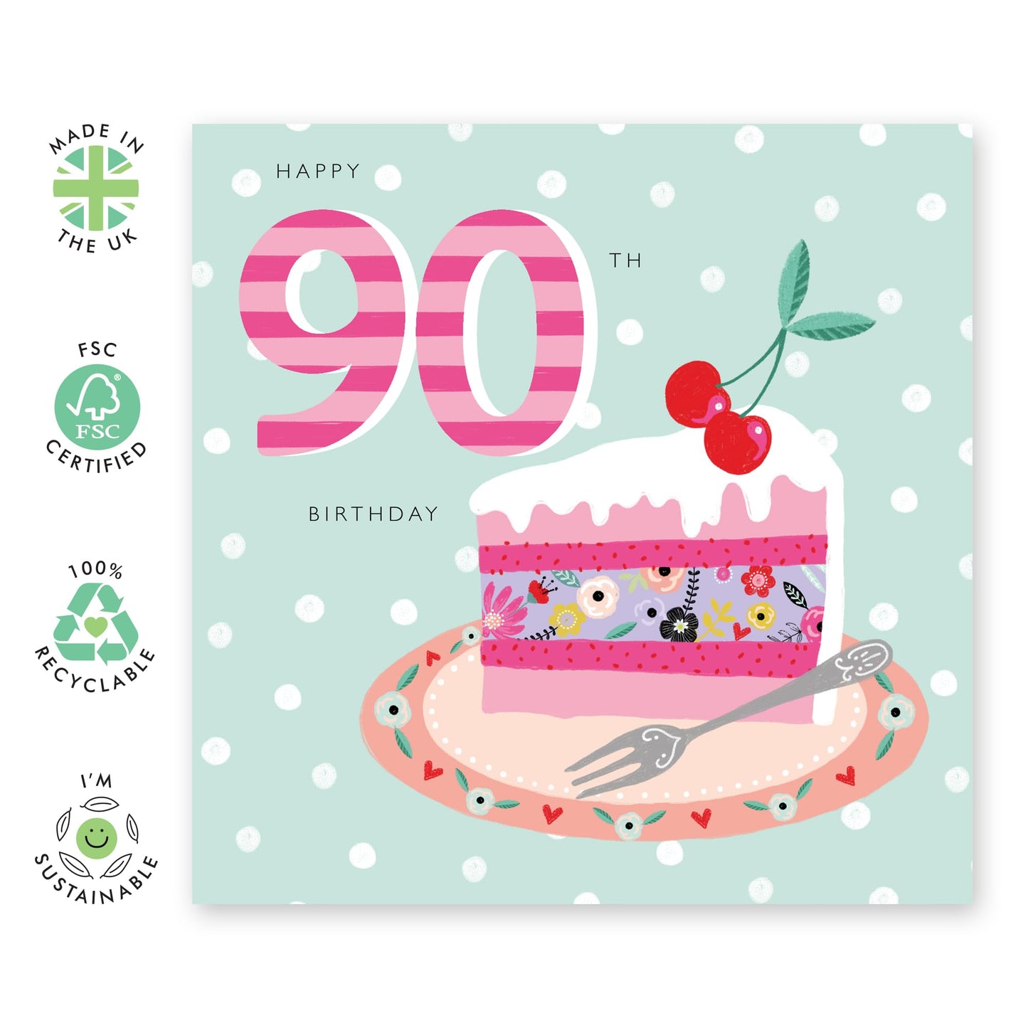 Nan Birthday Card For Her - Age Ninety - 90th Birthday Cards For Women - Gifts For Her Aunt Mum Grandma - Ninety Year Old - Comes With Fun Stickers - By Central 23