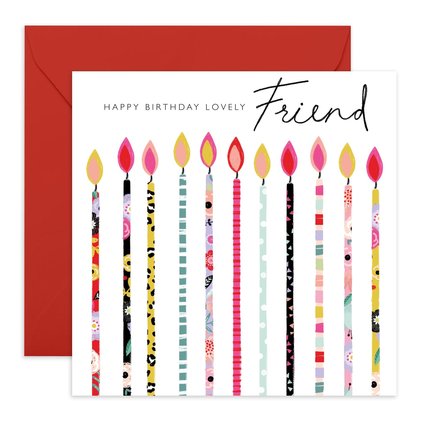 Friend Birthday Card For Her - Happy Birthday Lovely Friend - Gifts For Women - Sweet Happy Birthday Greeting Cards For Female Friends - Comes With Cute Stickers - By Central 23
