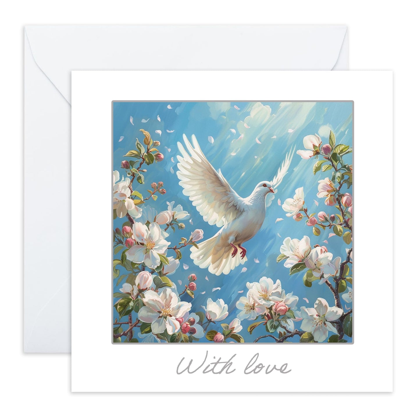 Symphaty Card - 'With Love Bird' - Show Support to Friends, Family Members, Relatives, Neighbours - Emotional Cards - Comes with Stickers