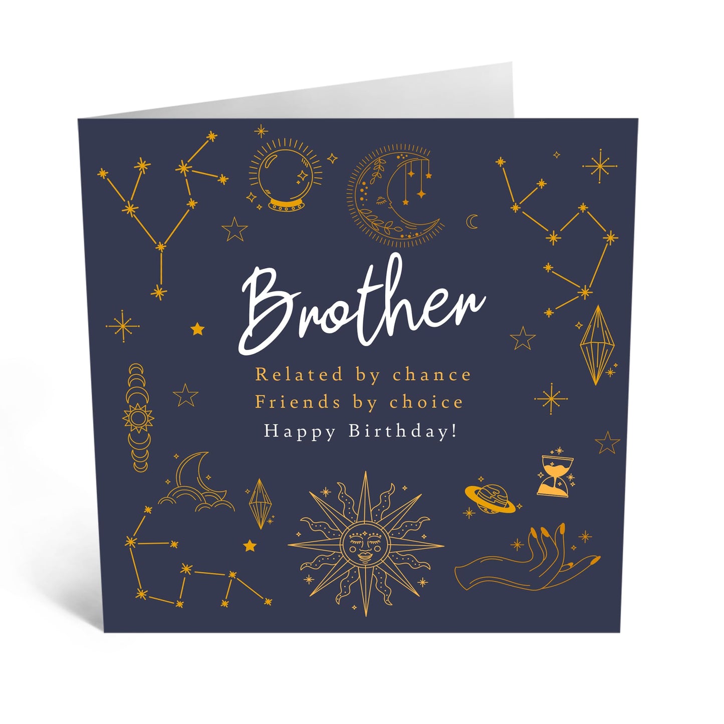 Birthday Greeting Card - 'BROTHER, FRIENDS, CHOICE' - Perfect for Celebrating a Special Day with Love and Laughter - Ideal for Super Brothers Siblings Best Buddies - Comes With Stickers By Central 23