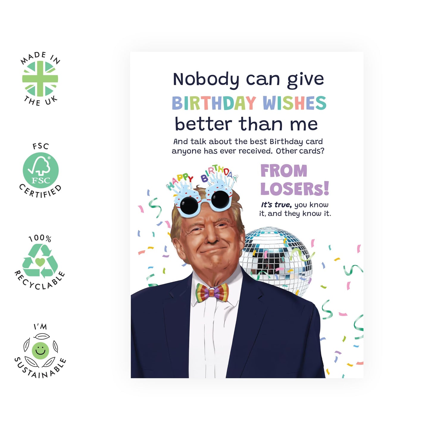Funny Birthday Card for Her or Him – "Other Bdays" – Hilarious Gifts for Friends, Colleagues, Wife, Husband, Partner, Spouse, Sister, Bestie, BFF - Politics Jokes - Comes with Fun Stickers