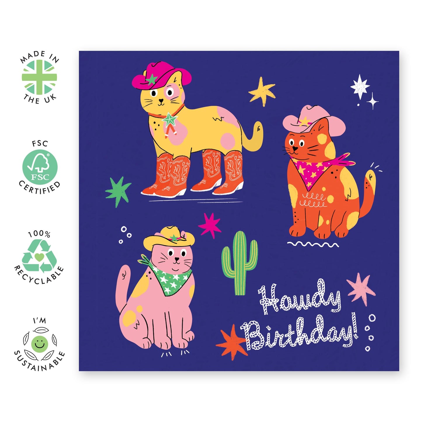 Funny Cat Birthday Card - Howdy Birthday - Now Show Me Your Kitties - Hilarious Gifts For Pet Owners Fur Dad - Gifts For Him Her Men Women - Comes With Fun Stickers By Central 23