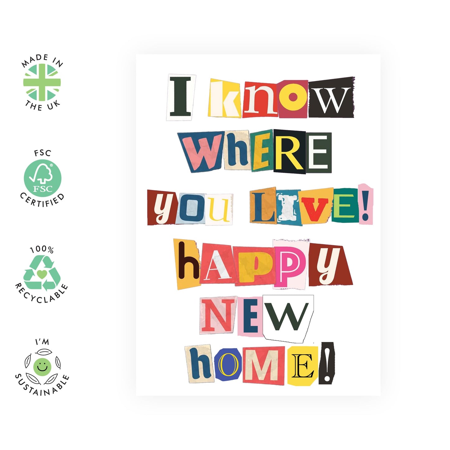 New Home Card For Men Women - I Know Where You Live - Funny Congratulations Card For New Home Owners - New House Cards Congrats Gifts - Comes With Stickers - By Central 23