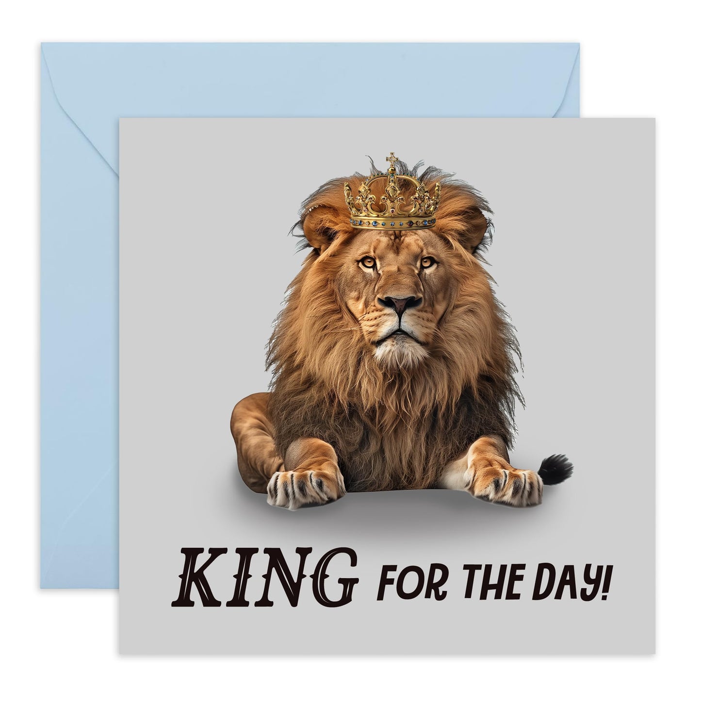 Birthday Card - 'KING FOR THE DAY' - Perfect for Celebrating Someone’s Special Day with Royal Flair - Ideal for Making Them Feel Extra Special and Appreciated - Comes With Stickers By Central 23