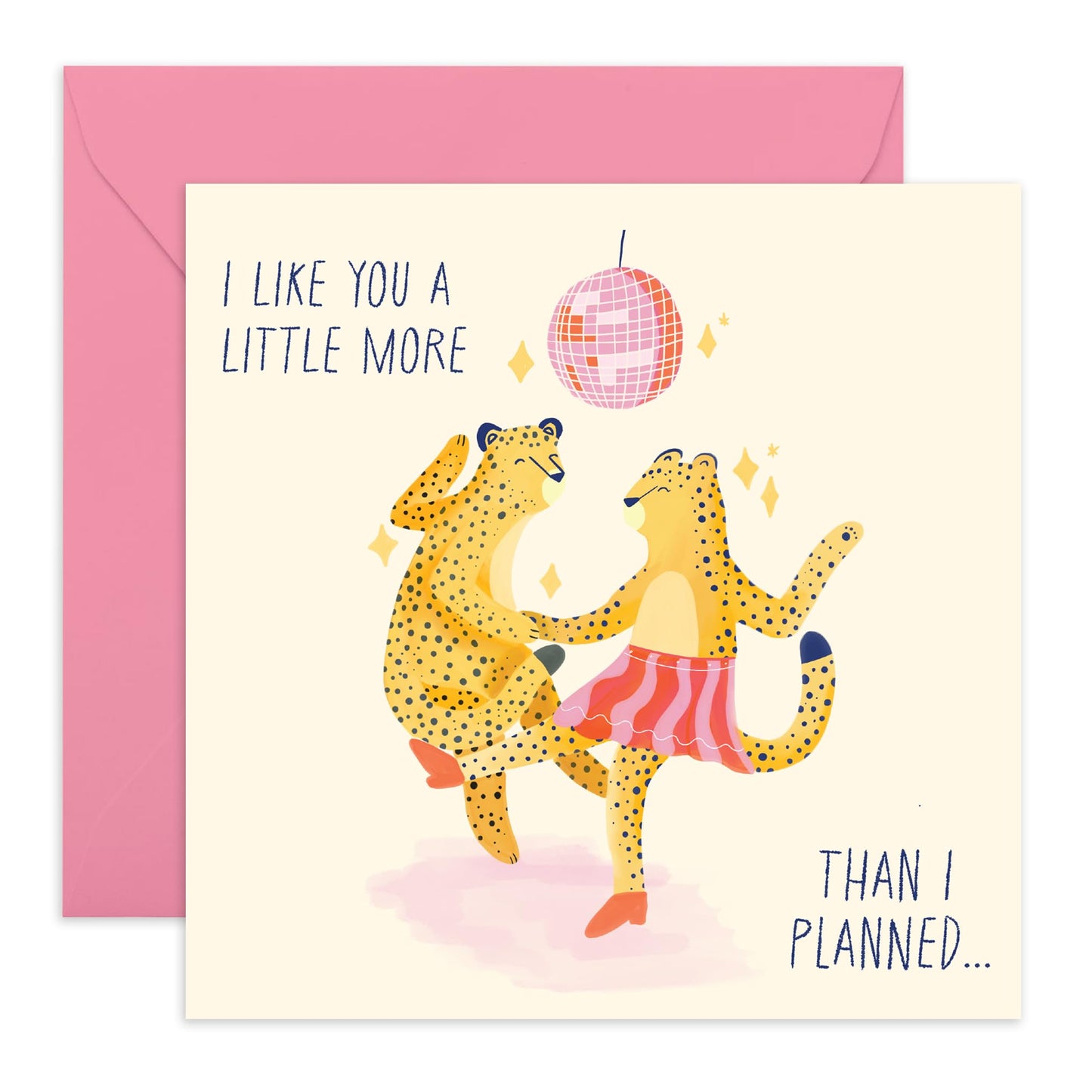 I Like You Card For Special Friend - Valentine Card For Girlfriend Boyfriend - I Like You A Little More Than I Planned - Sweet Cheesy I Love You Gifts For Him Her - Comes With Stickers By Central 23
