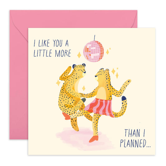 I Like You Card For Special Friend - Valentine Card For Girlfriend Boyfriend - I Like You A Little More Than I Planned - Sweet Cheesy I Love You Gifts For Him Her - Comes With Stickers By Central 23