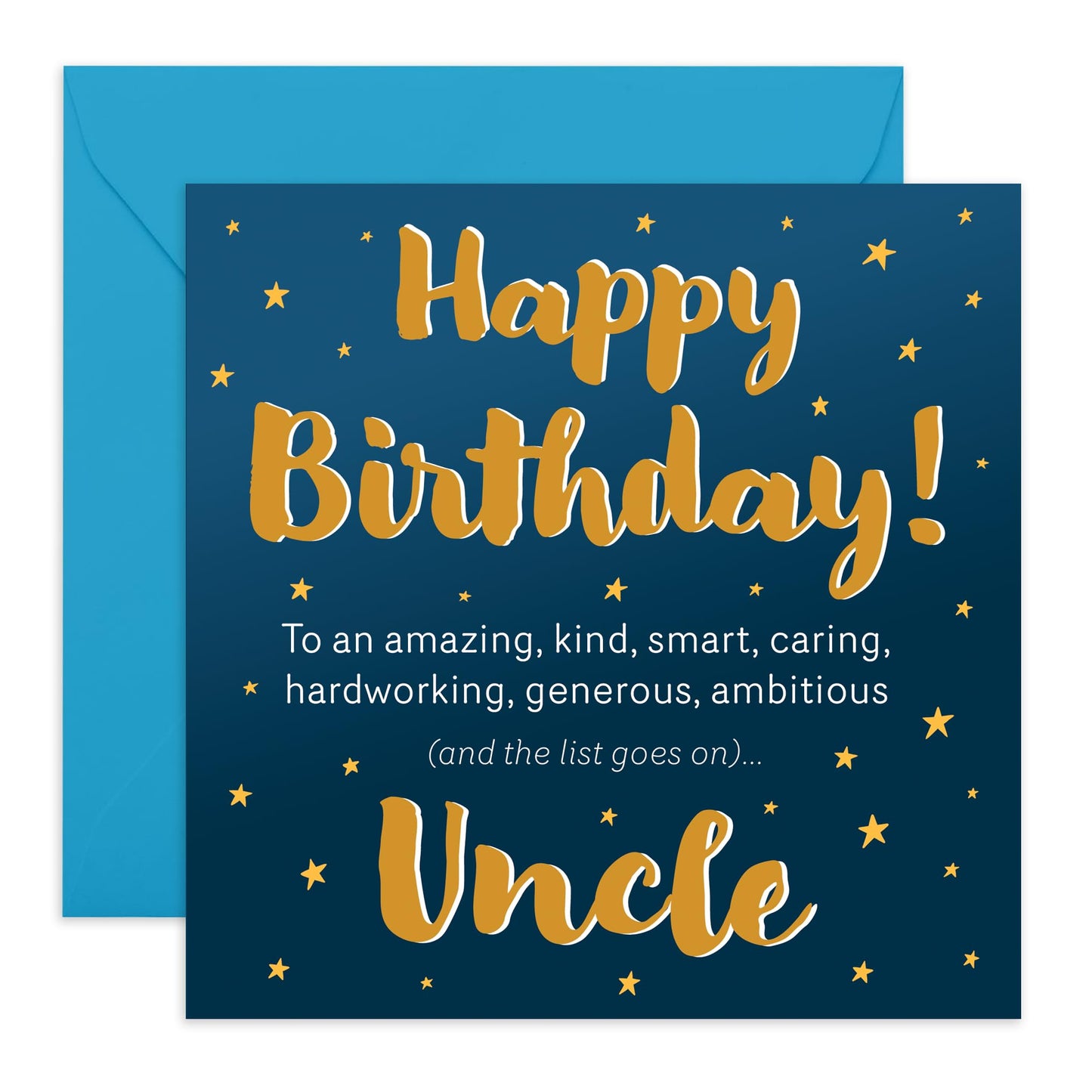 Appreciation Birthday Card - 'Birthday Stars Undle' - Gifts for Relatives, Uncles, Him, Guys from Nephew & Niece - Galaxy- Comes with Fun Stickers