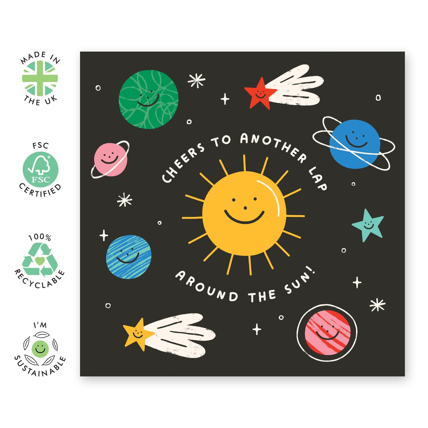 Happy Birthday Card For Girls Boys - Son Daughter Birthday Cards - Cheers To Another Lap Around The Sun - Cute Greeting Cards And Envelopes For Kids Grandson - Comes With Fun Stickers By Central 23