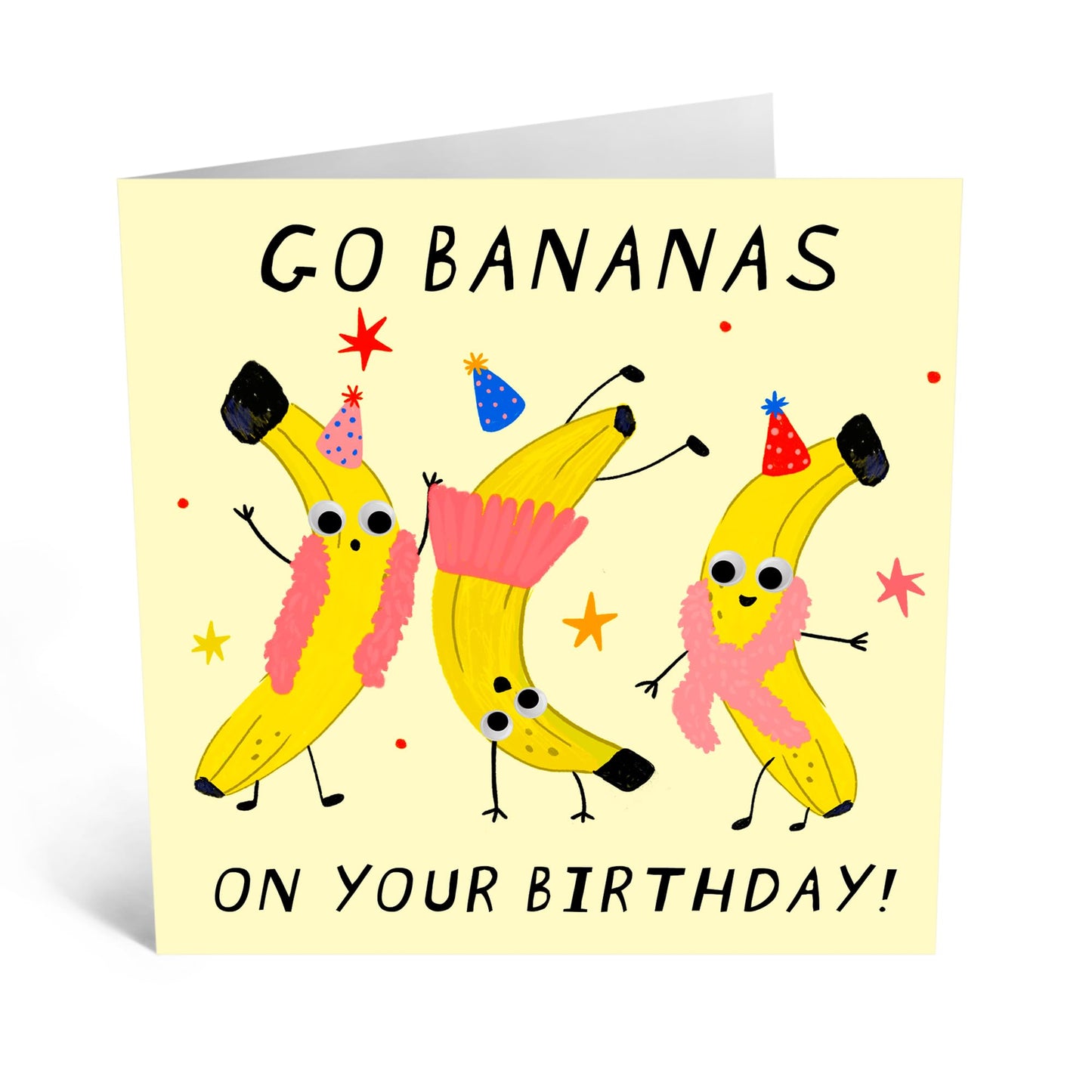 Greeting Card - 'BANANAS' - Perfect for Any Occasion with a Fun & Fruity Twist - Ideal for Adding a Touch of Humor & Playfulness to Celebrations or Everyday Moments - Comes With Stickers By Central 23