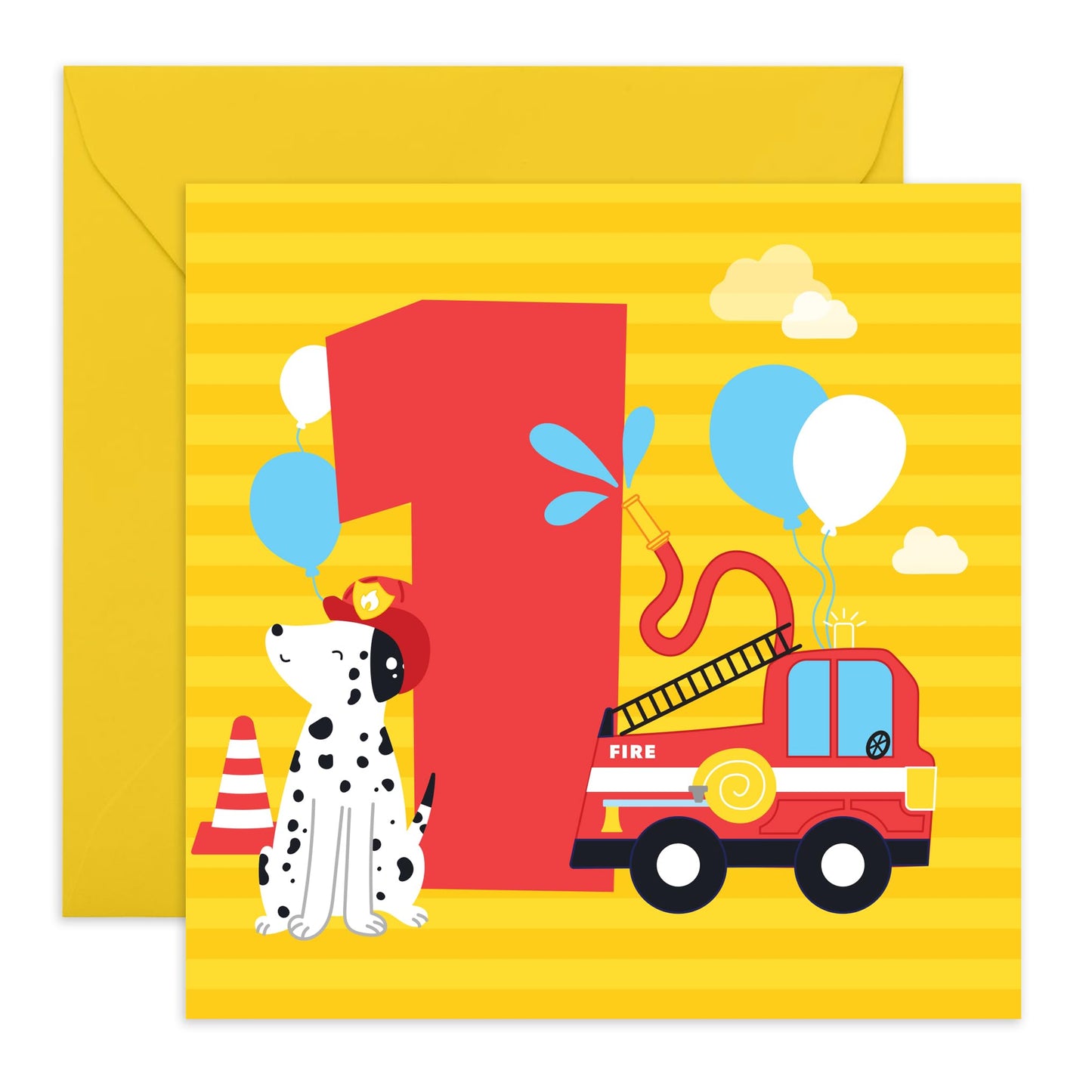 1st Birthday Card Boys Girls - Sound The Alarm I'm 1 - Baby Milestone Cards Age One - First Birthday Cards - Animal - Gifts For Son Daughter Niece Nephew - Comes With Fun Stickers By Central 23