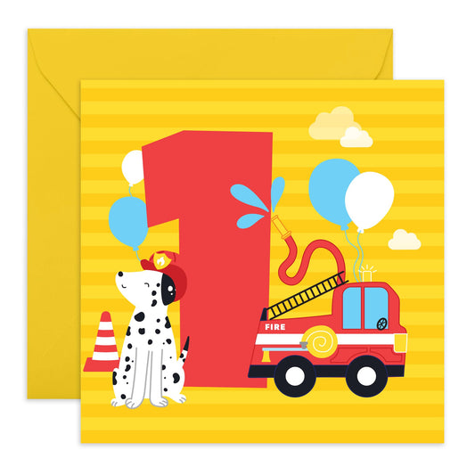 1st Birthday Card Boys Girls - Sound The Alarm I'm 1 - Baby Milestone Cards Age One - First Birthday Cards - Animal - Gifts For Son Daughter Niece Nephew - Comes With Fun Stickers By Central 23