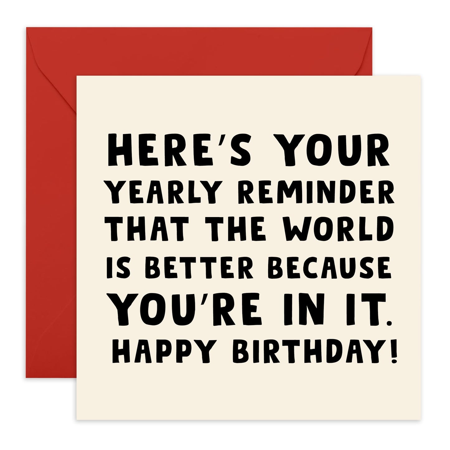 Heartfelt Birthday Card – 'The World is Better Because You’re in It' – Inspirational Gifts for Friends, Men, Women, Family, or Loved Ones - Comes with Fun Stickers