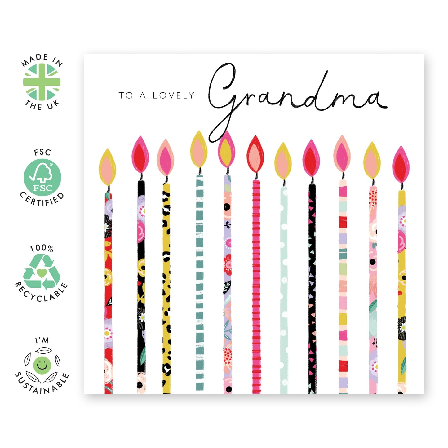 Grandma Birthday Card - Blooming Marvellous Grandma - Pretty Greeting Cards For Grandmother - Flowers Butterflies - Nana Birthday Card For Her - Gifts For Women - Comes With Stickers By Central 23