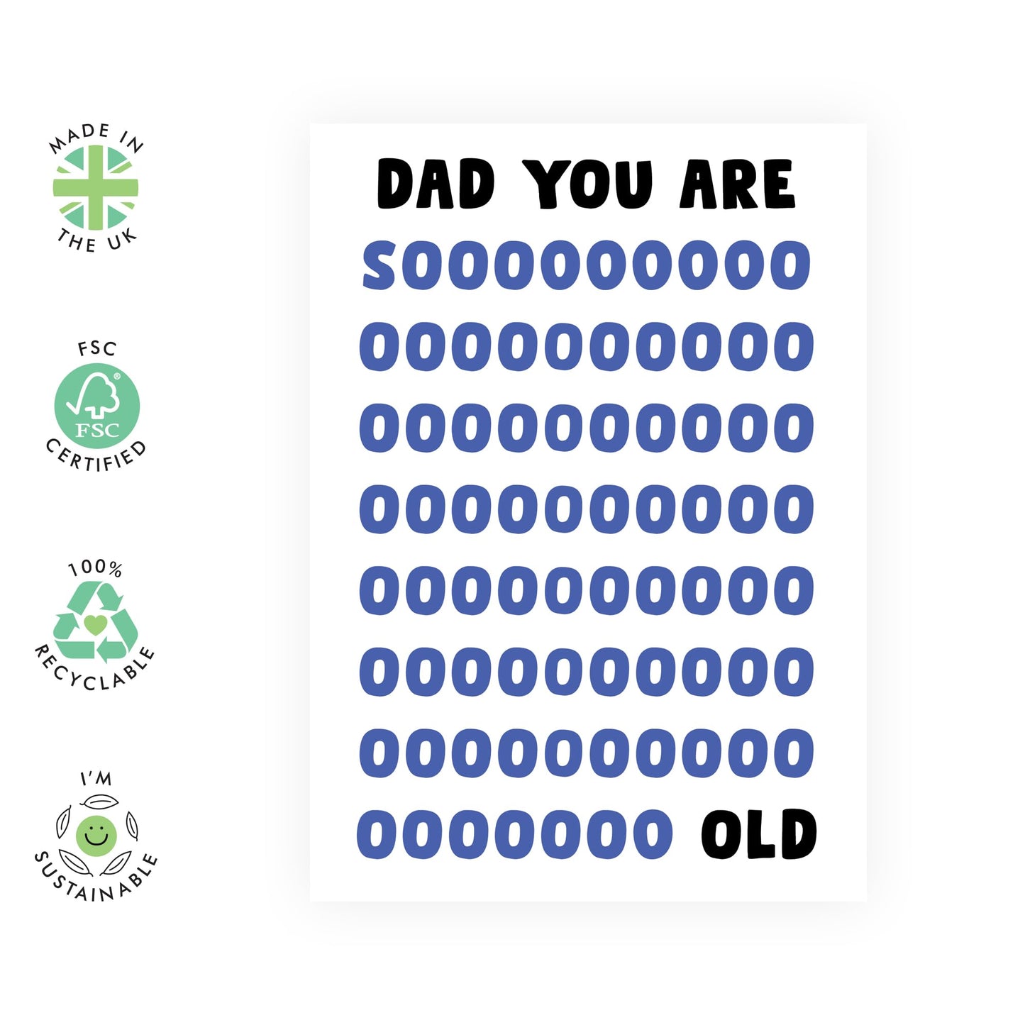 Dad Birthday Card - You Are Soooo Old - Quirky Father Birthday Card - Birthday Card From Son Daughter - Gifts For Men Grandpa Grandfather - Comes With Fun Stickers By Central 23