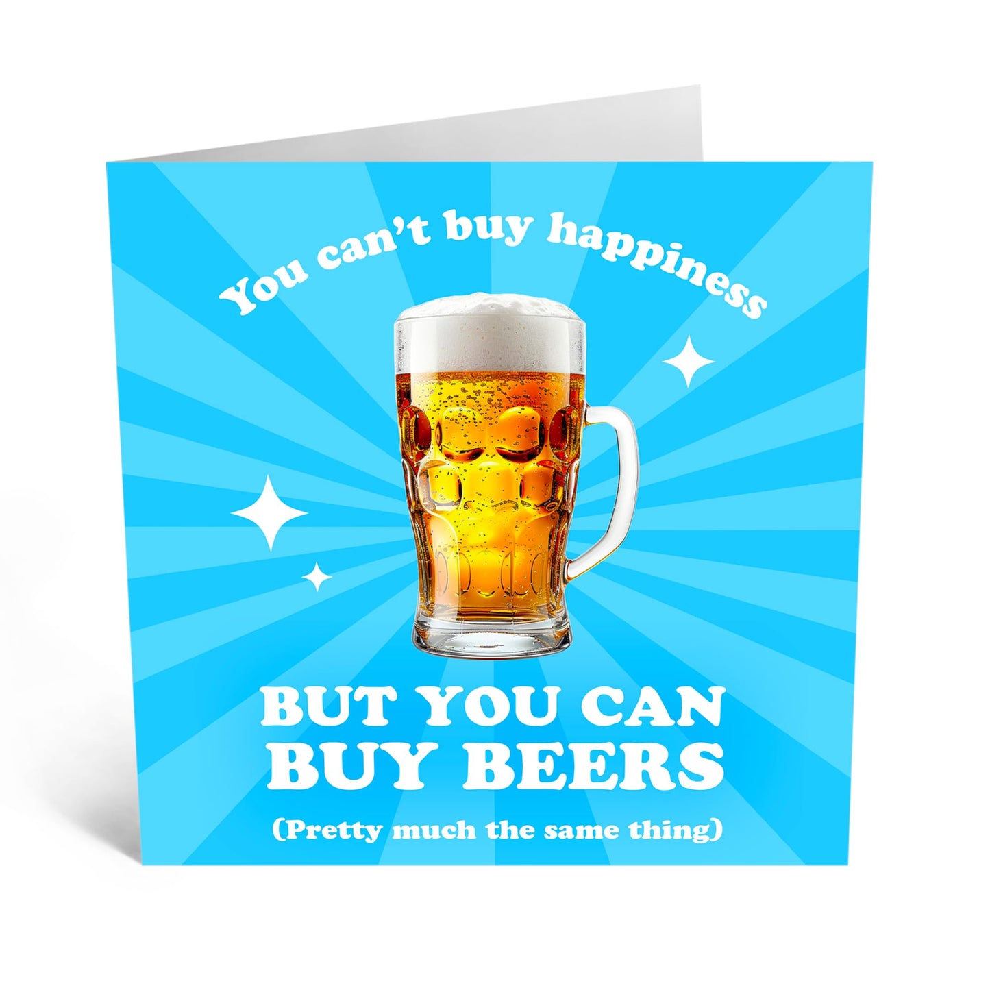 Greeting Card - 'BEER HAPPINESS' - Perfect for Celebrating with a Refreshing and Cheers-Worthy Twist - Ideal for Beer Lovers & Adding Fun, Joyful Touch to Their Day - Comes With Stickers By Central 23