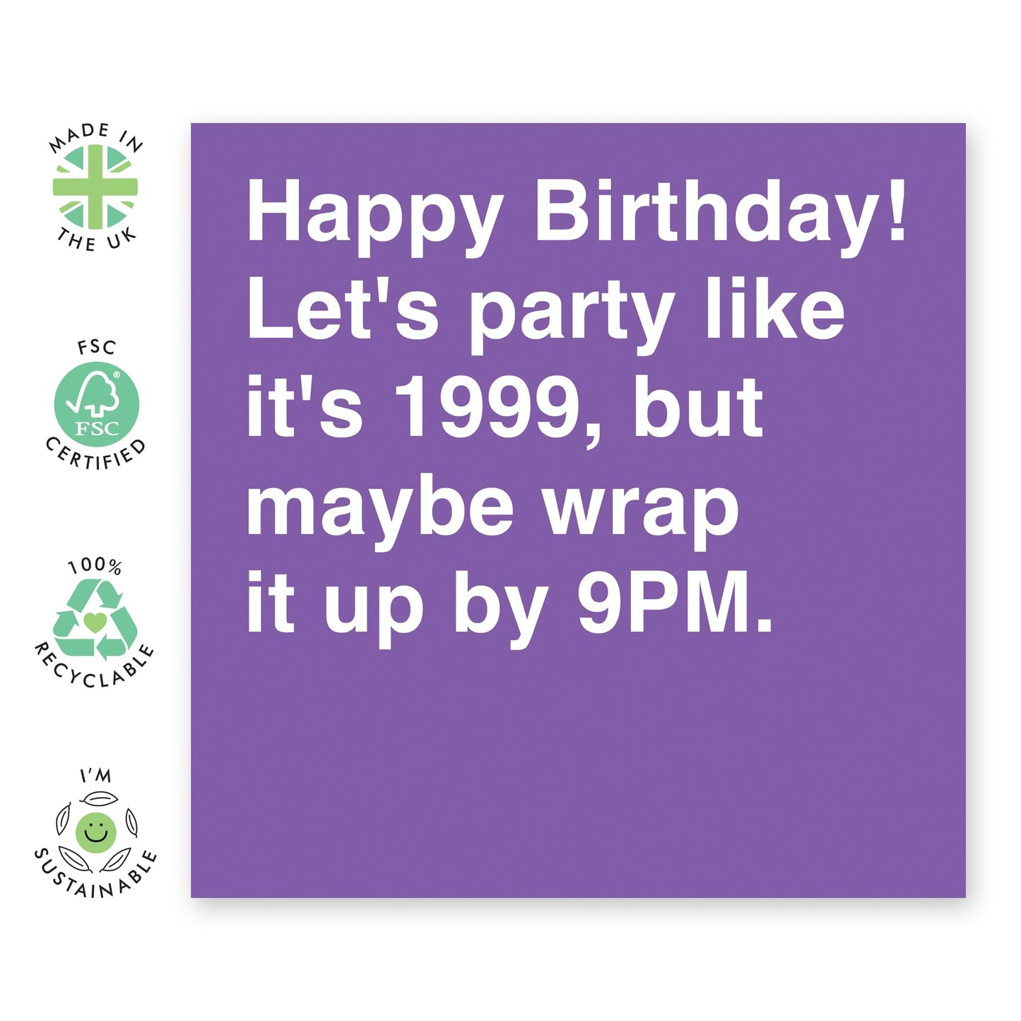 Funny Birthday Card For Men Women - Wrap It Up By 9pm - Best Friend Birthday Card - Humorous Greeting Cards For Him Her - For Sister - Comes With Stickers - By Central 23