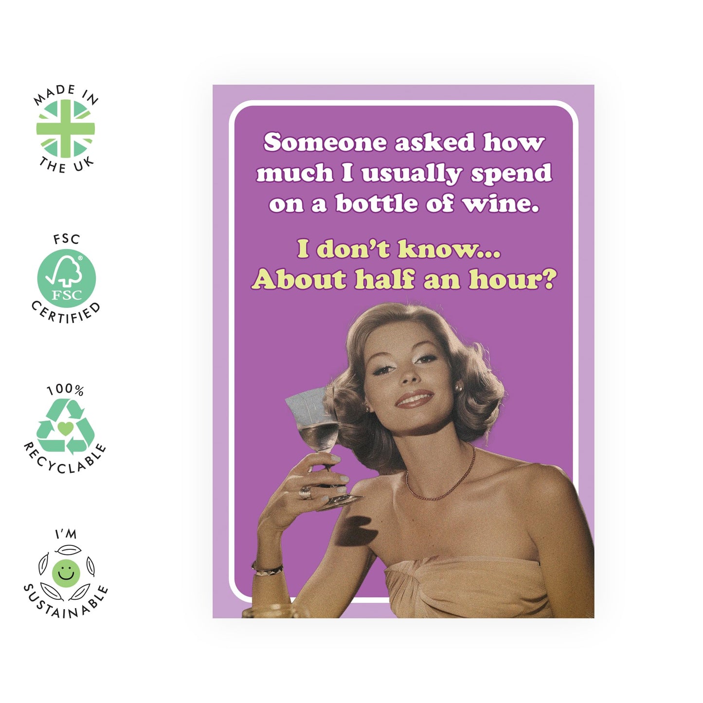 Birthday Cards For Ladies - How Long On A Bottle Of Wine - Women Birthday Gifts - Gifts For Sister Friend Mum Women - Best Friend Birthday Card - Comes With Fun Stickers By Central 23