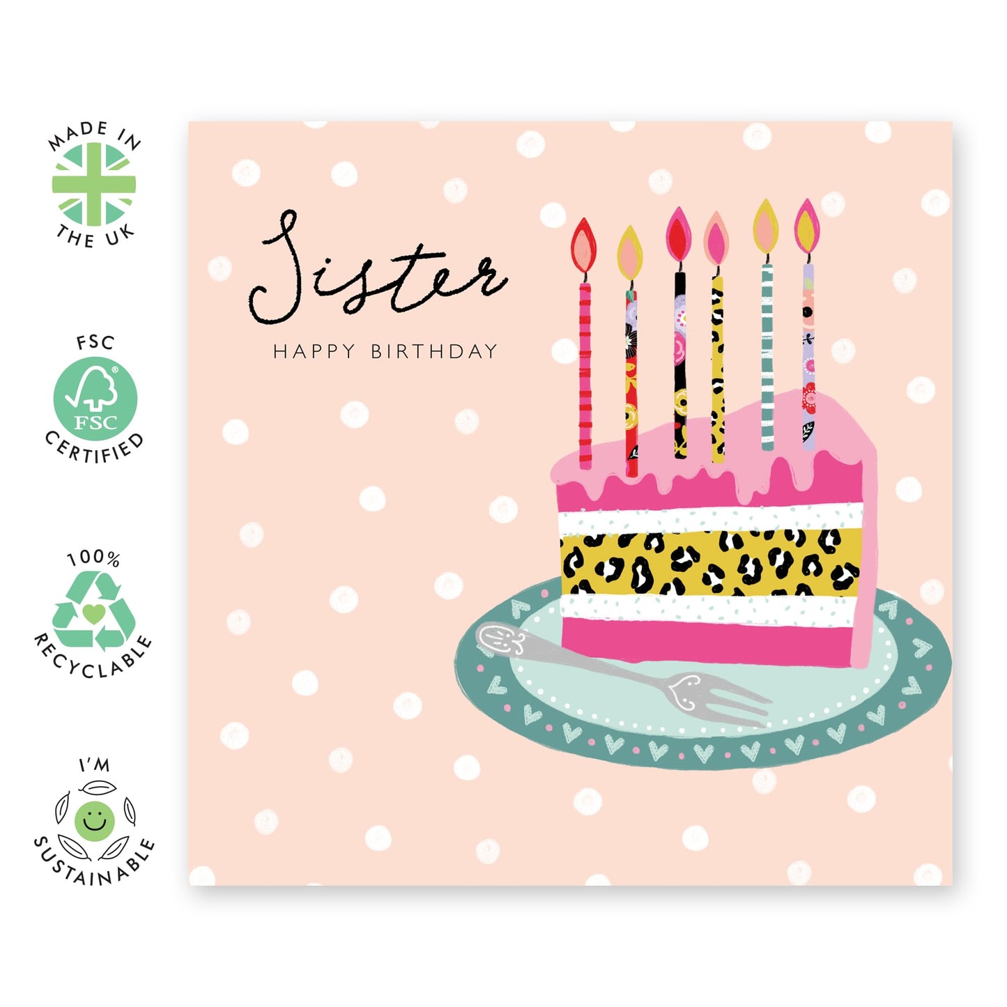 Happy Birthday Cards For Sister - Bday Cake Love Cards For Her - Sweet Gifts Presents For Sister - Happy Birthday Greeting Cards And Envelopes For Women - Comes With Stickers By Central 23