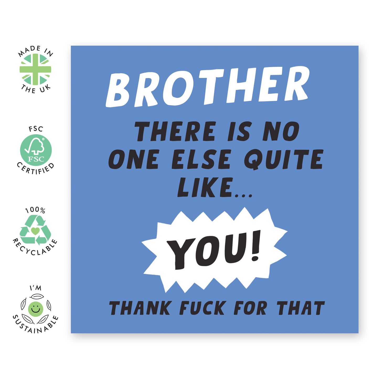 Brother Birthday Card - Brother No One Else Like You - Birthday Card For Him Men Male - Gift From Sister - Friends Bestfriends - Comes With Stickers By Central 23
