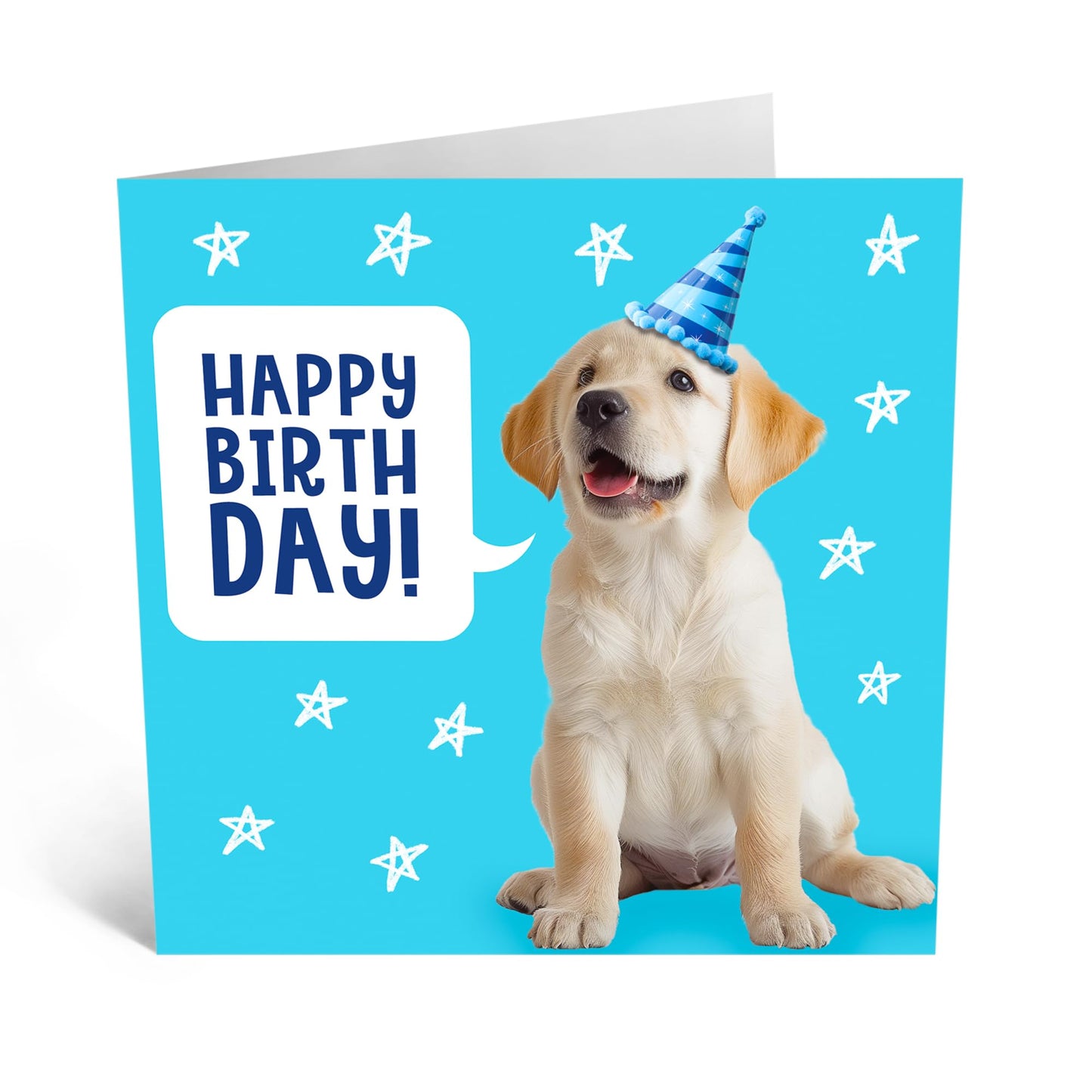 Birthday Greeting Card - 'BIRTHDAY DOG SPEECH BUBBLE' - Perfect for Celebrating with a Fun Canine Twist - Ideal for Dog Lovers & Adding a Unique Touch to Birthdays - Comes With Stickers By Central 23