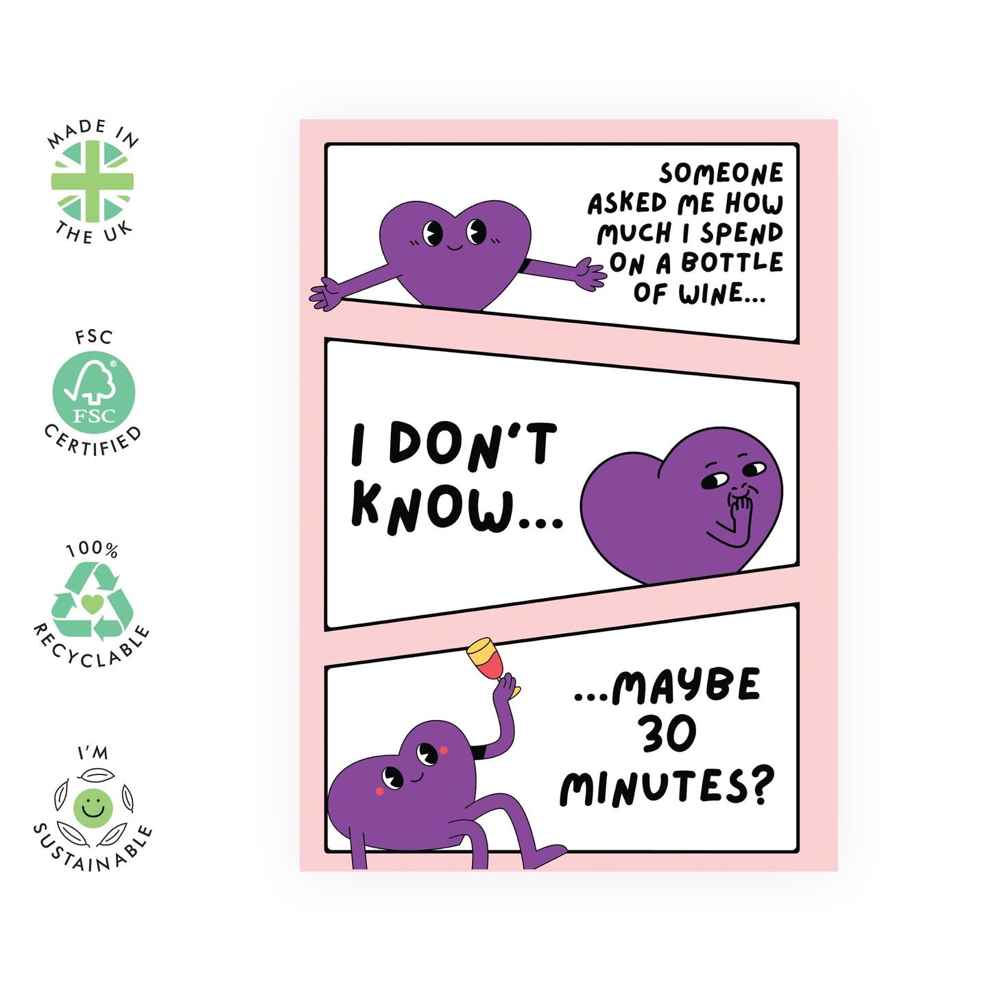 Funny Greeting Cards For Women - 30 Mins Wine - Best Friend Birthday Card - Aunt Birthday Card - Friendship Gifts For Bestie Her BFF Bestfriend Cousin - Comes With Fun Stickers By Central 23
