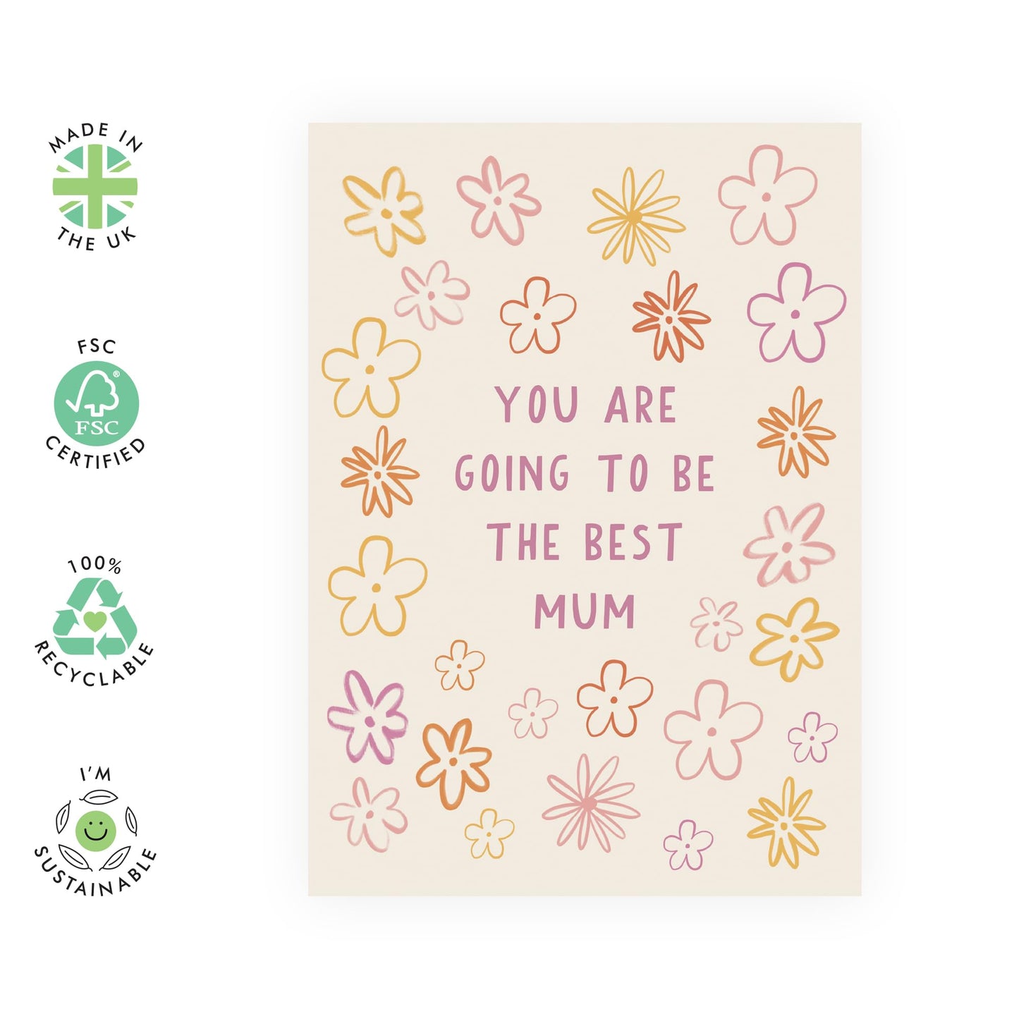 Inspiring Celebration Card - 'Going To Be The Best Mum' - Gifts for New Mums, Mother, Mam, Mammy, Friend, Sister, Wife, Bestie, Daughter - Great Mama - Comes with Fun Stickers