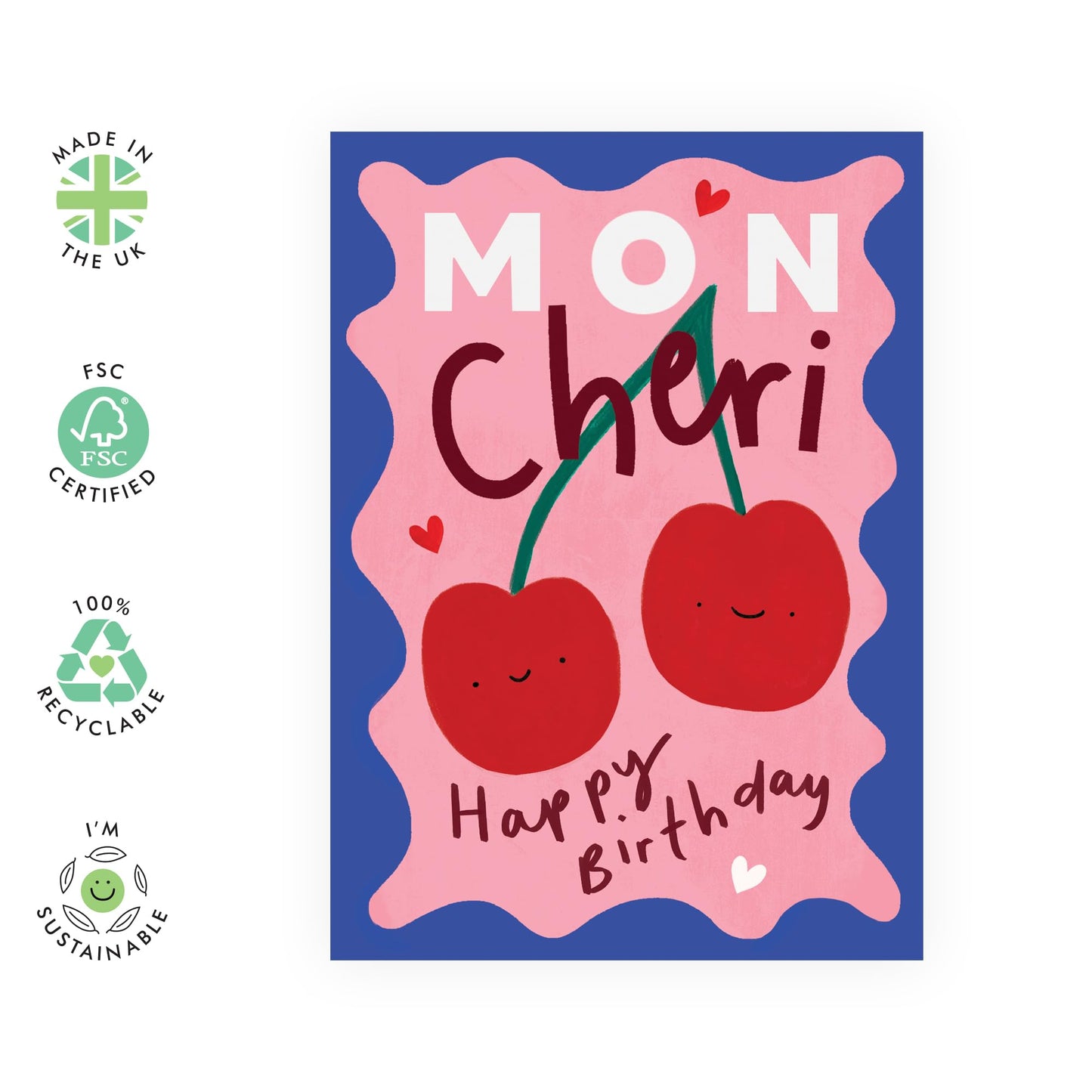 Happy Birthday Card My Dear – “Mon Chéri” Romantic & Fun Greeting Card for Wife, Husband, Girlfriend, Boyfriend, Partner, Spouse, Son, Daughter, Family, Friends - French Way -Comes with Fun Stickers