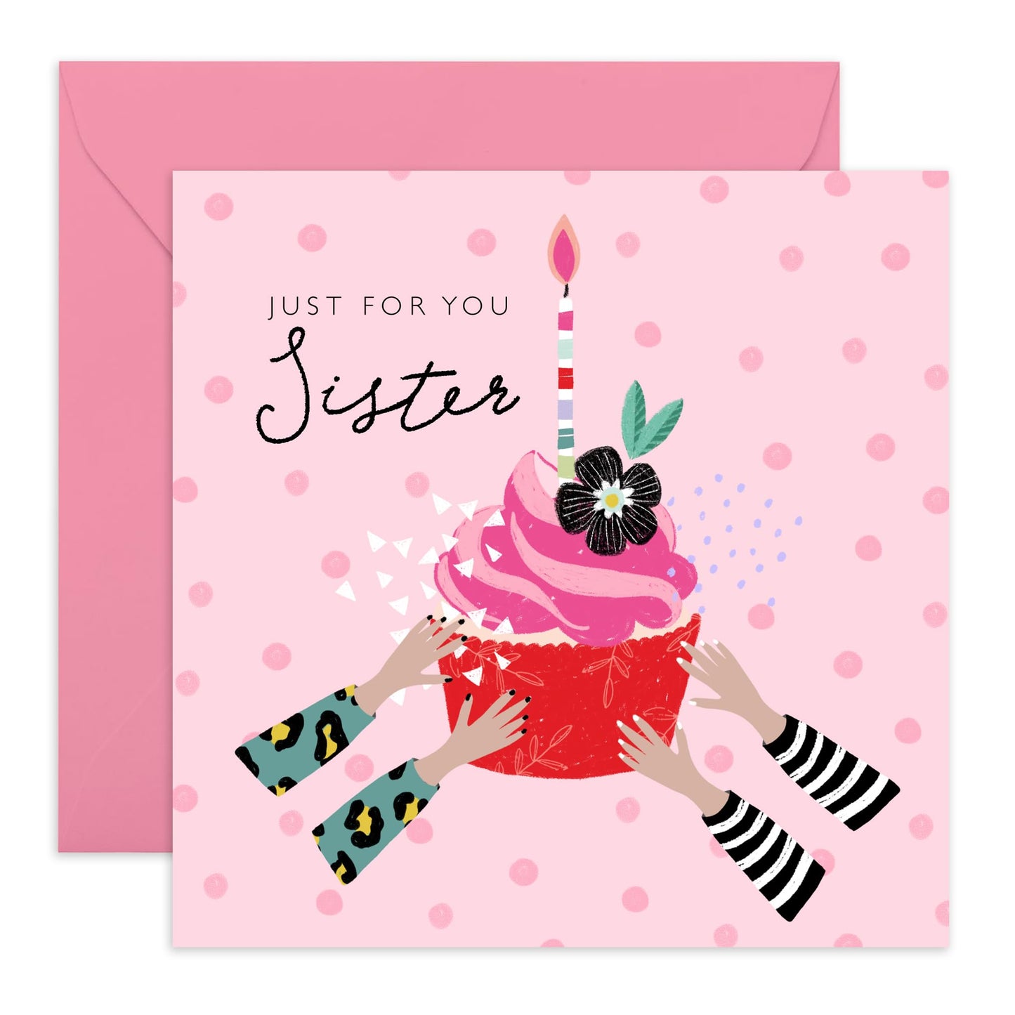 Sister Birthday Cards For Her - Just For You Love Cards For Women - Sweet Gifts Presents - Happy Birthday Valentines Mother's Day Greeting Cards And Envelopes - Comes With Stickers By Central 23