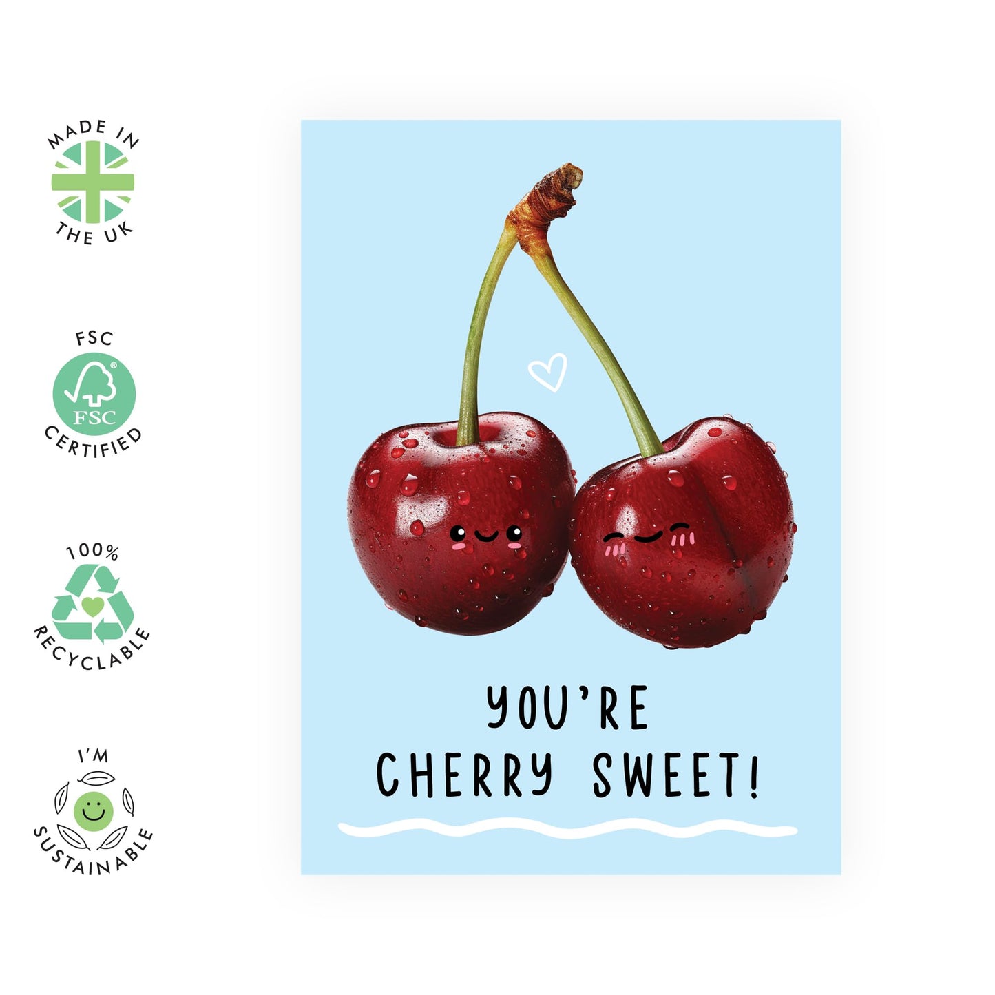 Valentines Card For Wife - You're Cherry Sweet - Anniversary Card For Girlfriend - Wedding Anniversary Card For Mum - Gift For Mummy - Comes With Stickers - By Central 23