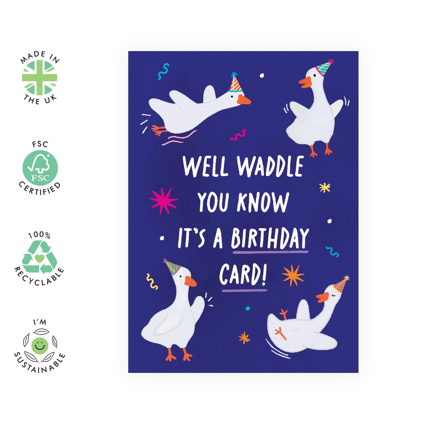 Birthday Cards For Men Women - Waddle You Now Birthday - Happy Birthday Card Brother Sister - Gift For Friend - Comes With Fun Stickers By Central 23