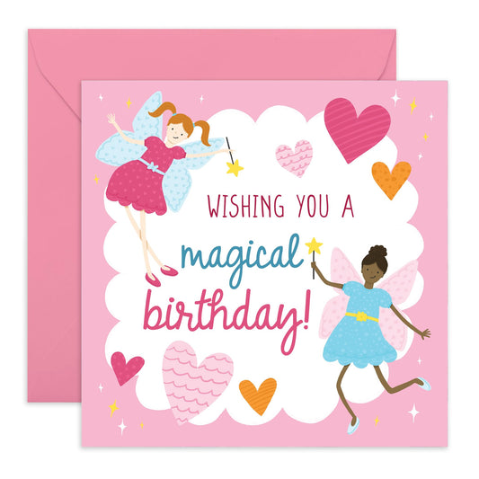 Birthday Card - 'MAGICAL FAIRY BIRTHDAY' - Perfect for Celebrating a Whimsical Birthday - Ideal for Kids, Friends, or Anyone Who Believes in Enchantment and Fun - Comes With Stickers By Central 23