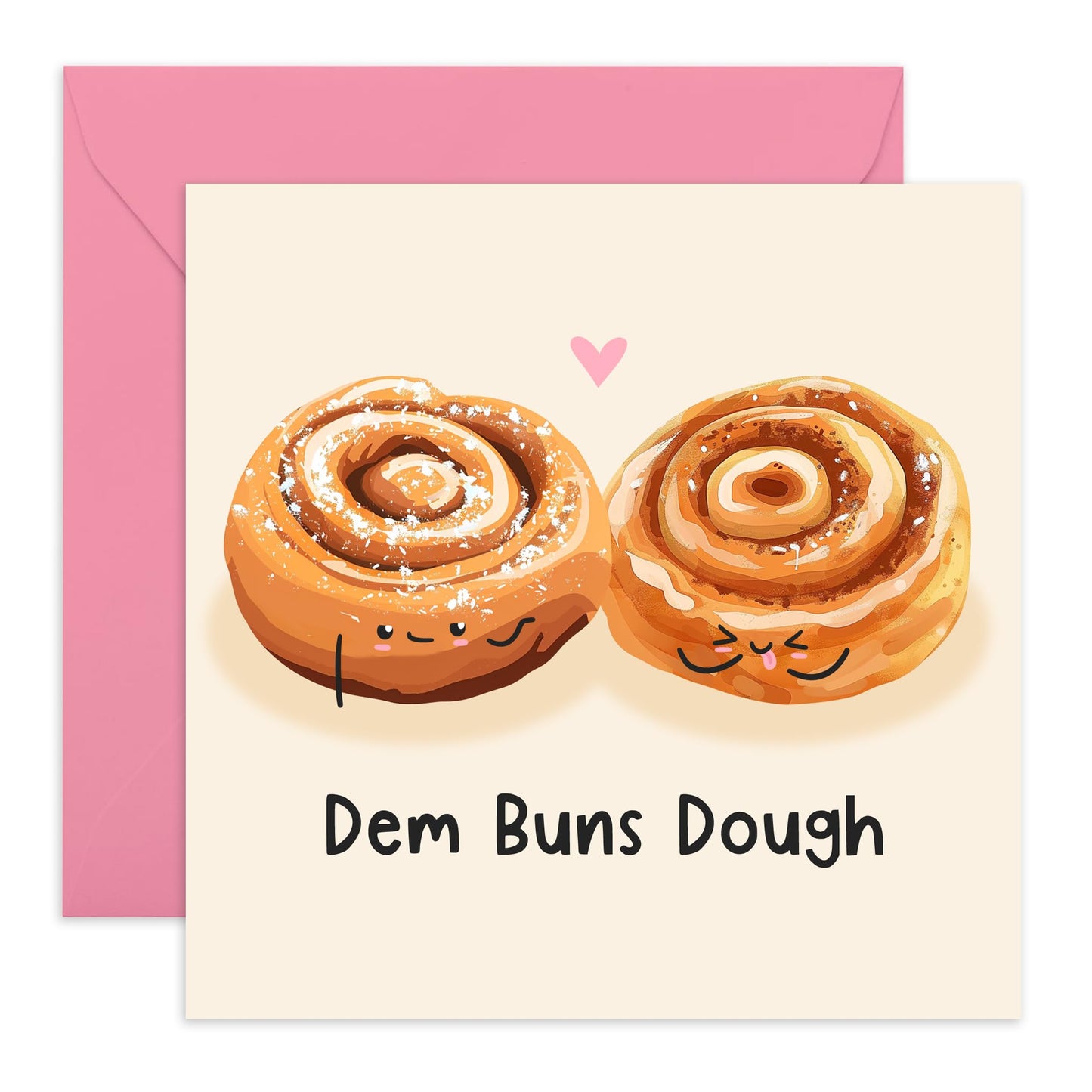 Anniversary Card Couple - Dem Buns Dough Cinnamon Buns - Valentines Day Card Girlfriend Boyfriend - Gift For Fiance - Love Cards For Him Her - Husband Wife - Comes With Stickers By Central 23
