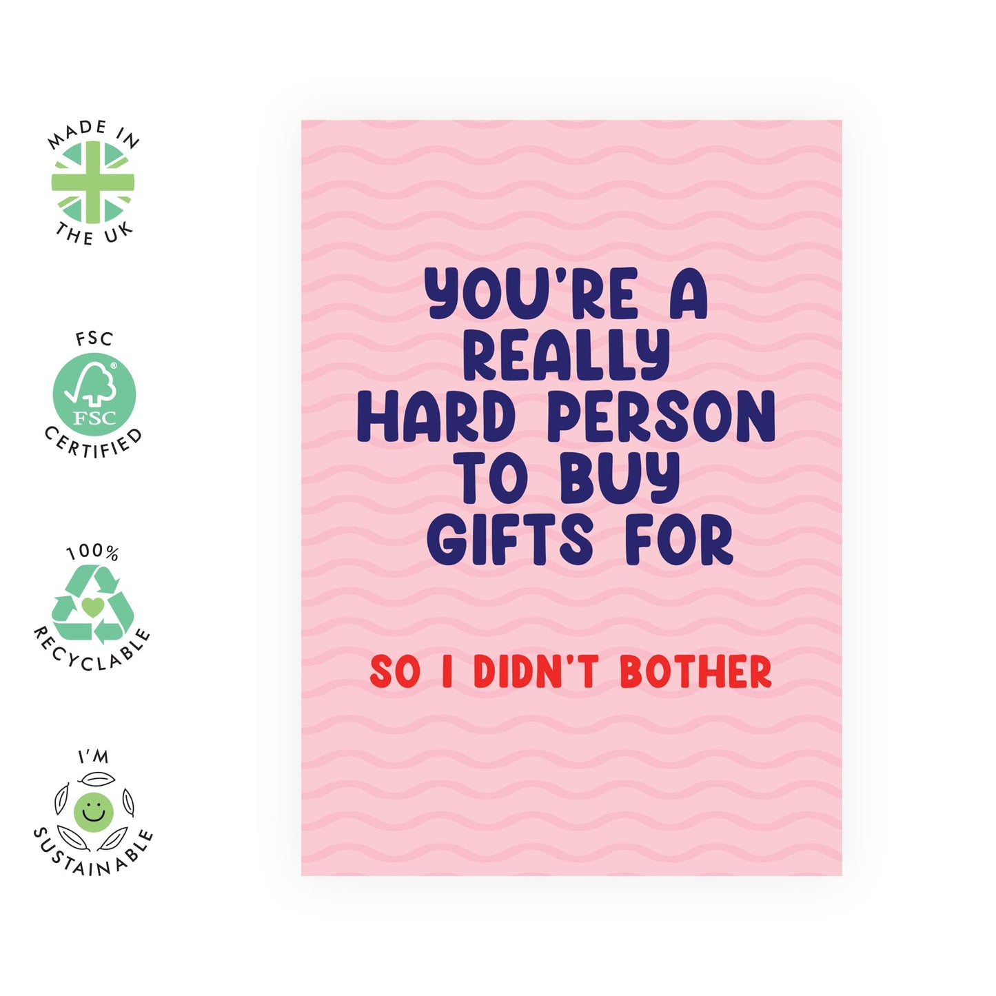 Birthday Card For Women - Really Hard Person To Buy Presents For - Humour Birthday Cards For Wife - Mum Mummy - For Female Friend - Comes With Fun Stickers By Central 23