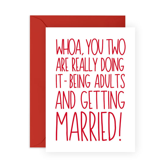 Funny Wedding Celebration Card - 'Really Doing It' - Gifts for the Bride, Groom, Best Friend, Bestie, BFF, Sister, Bruv, Mate, Brother, Cousin - Congrats - Comes with Fun Stickers