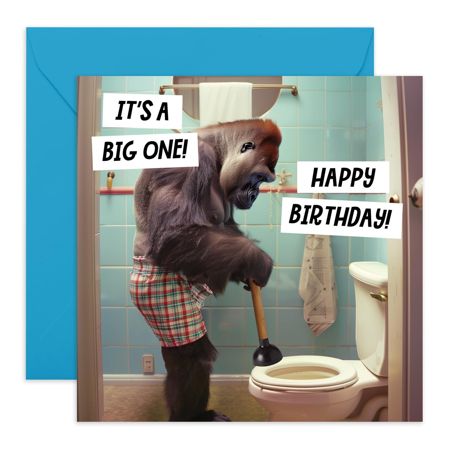Birthday Card - 'IT'S A BIG ONE! TOILET BIRTHDAY' - Perfect for Celebrating with a Hilarious & Unique Twist - Ideal for Adding a Fun & Memorable Touch to Their Day - Comes With Stickers By Central 23