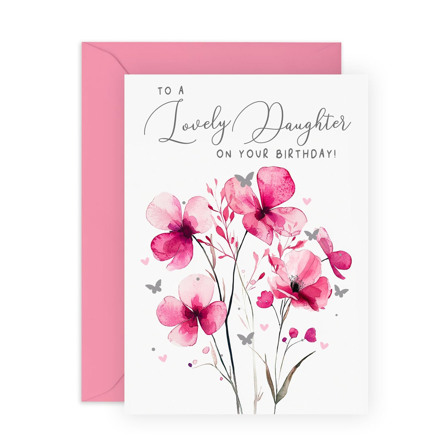Birthday Greeting Card - 'LOVELY DAUGHTER' - Perfect for Celebrating Your Special Day with Love and Joy - Ideal for Daughters to Show Her How Much She Means to You - Comes With Stickers By Central 23