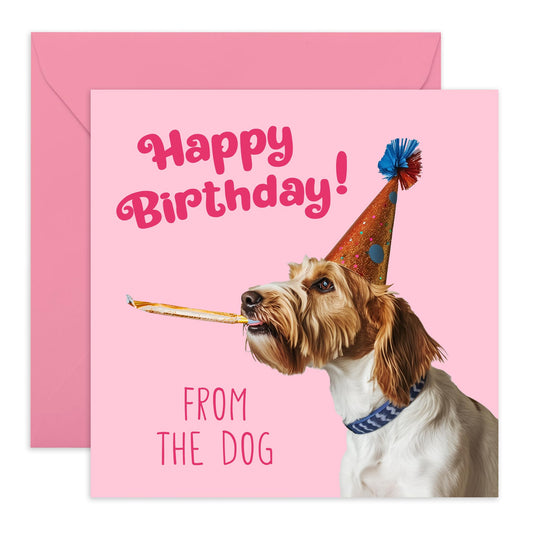 Birthday Greeting Card - 'BIRTHDAY FROM THE DOG' - Perfect for Dog Owners Who Want to Add a Paw-sitive Touch to Their Celebration - Ideal for Bringing a Charm - Comes With Stickers By Central 23